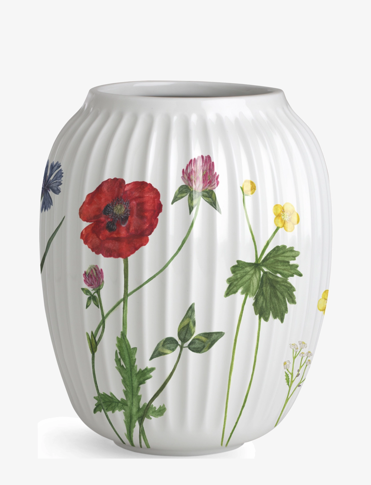Kähler Hammershøi Summer Vase H21 cm Wild Flowers, 21X17 cm, White, Vaser > Små Vaser, Unisex