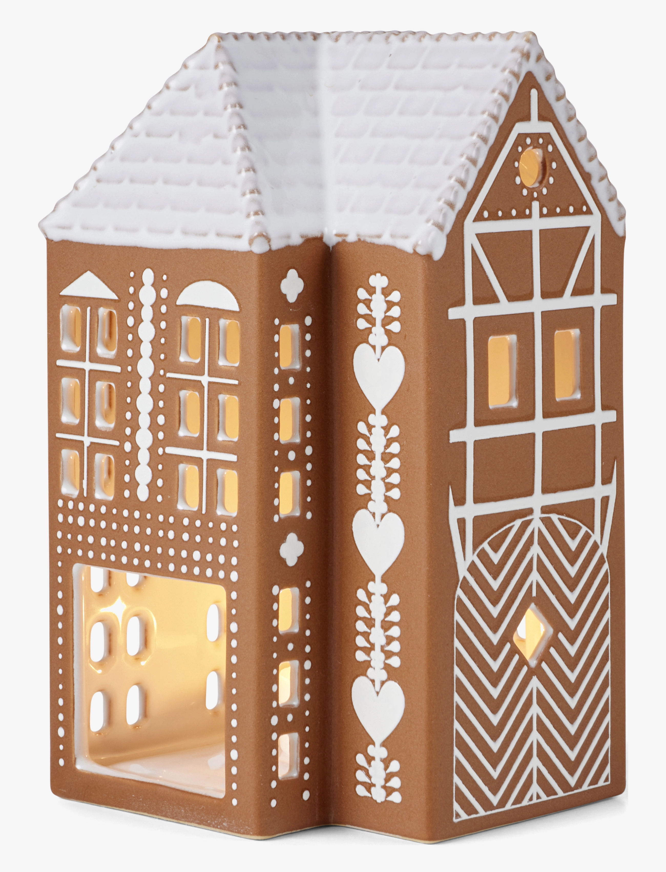 Kähler - Gingerbread Lyshus stor brun - laveste priser - brown - 5