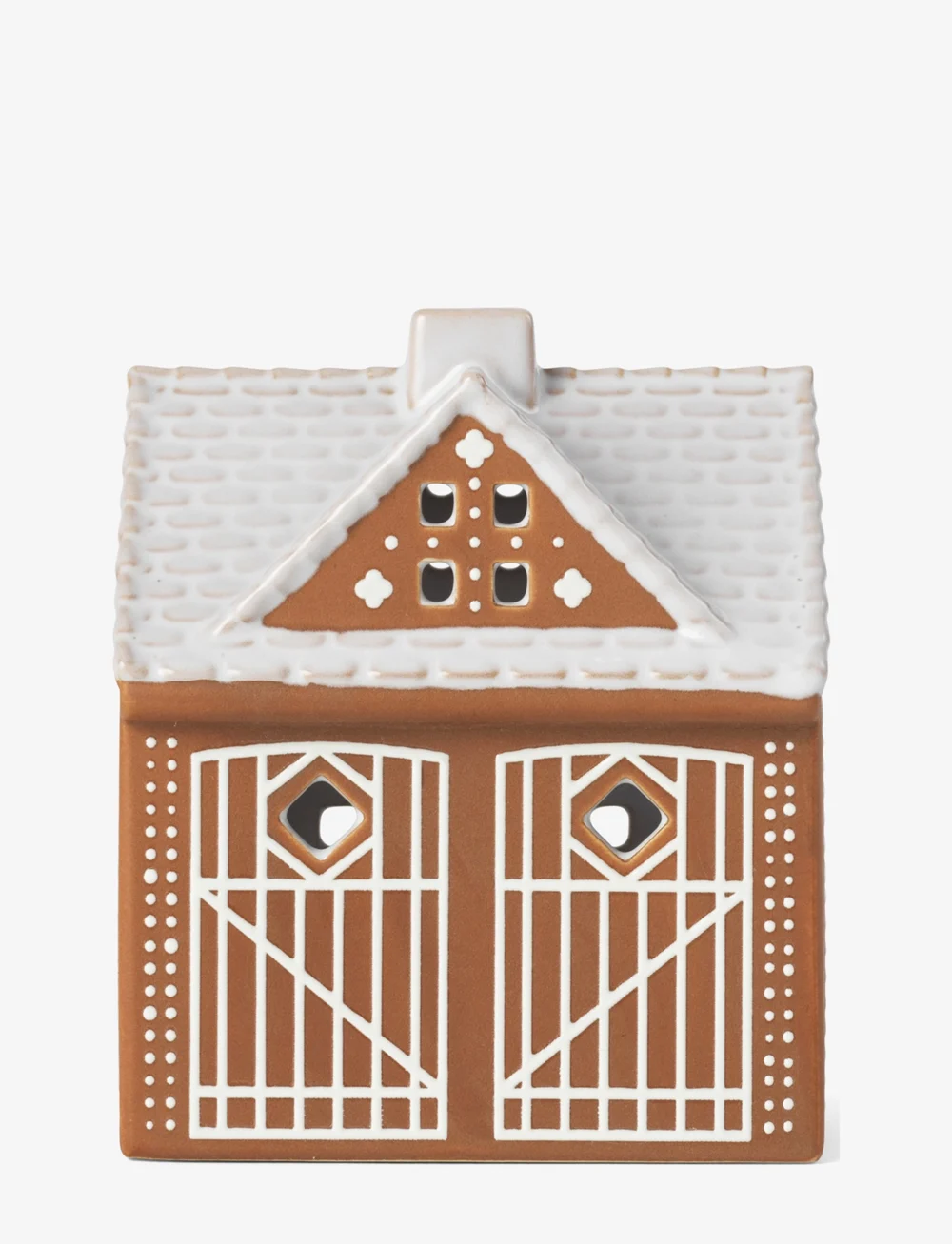 Kähler - Gingerbread Lighthouse Christmas Stable H11.5 brown - weihnachtsdekoration - brown - 0