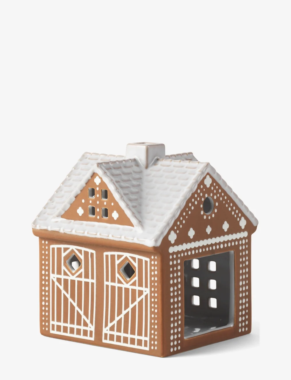 Kähler - Gingerbread Lighthouse Christmas Stable H11.5 brown - weihnachtsdekoration - brown - 1