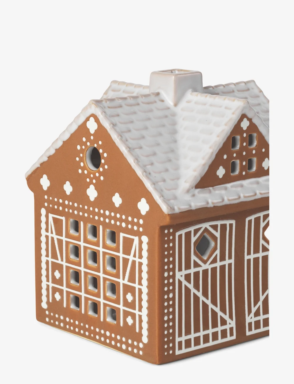 Kähler - Gingerbread Lighthouse Christmas Stable H11.5 brown - weihnachtsdekoration - brown - 3
