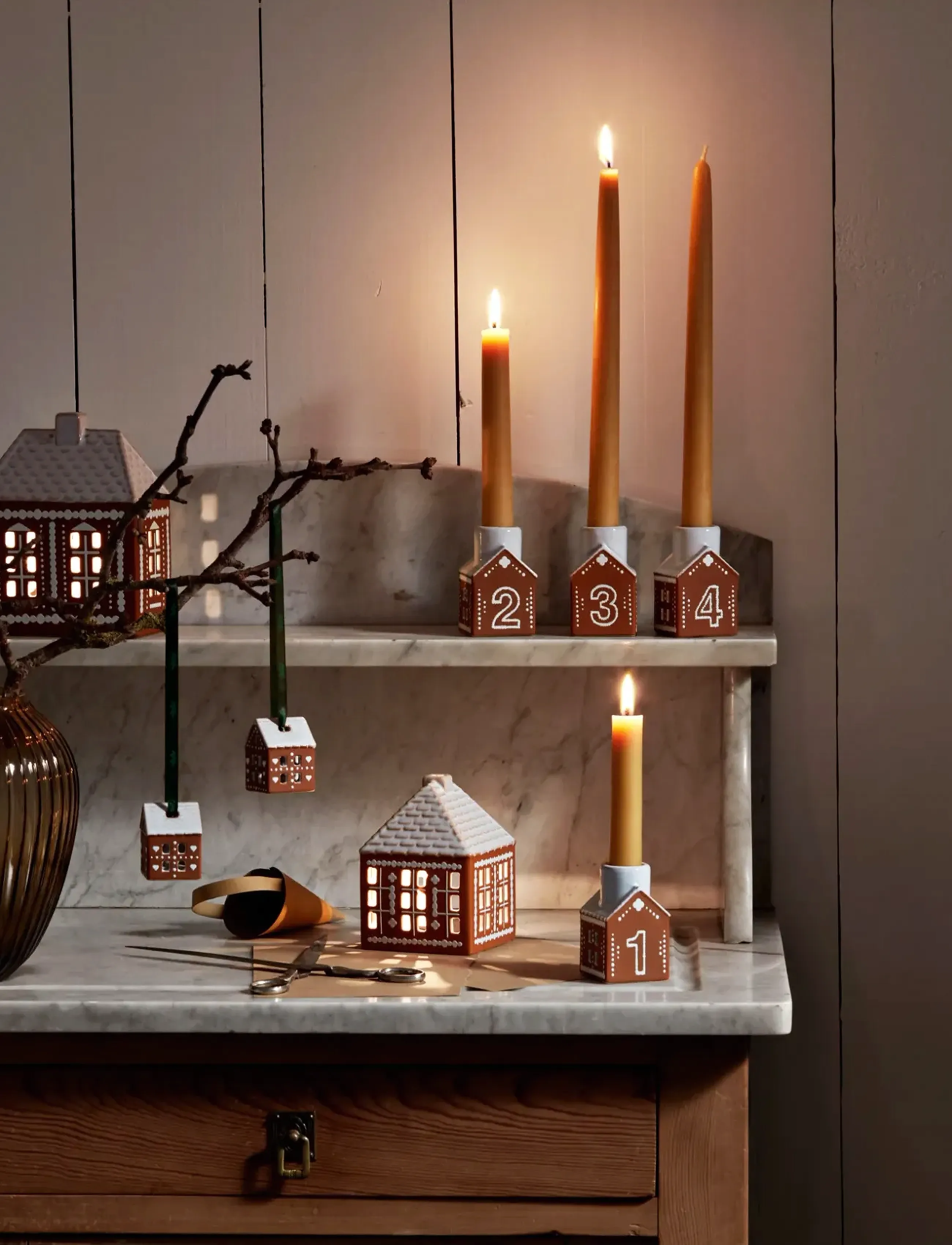 Kähler - Gingerbread Christmas Ornament brown 2 pcs. - brown - 2