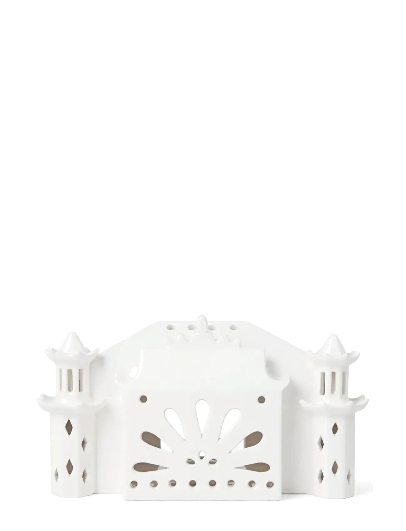 Kähler Urbania Tivoli Lyshus Pantomime Teatret Hvid, H10 cm, Candlesticks & Lanterns, Weiß - Tealight Holders, Homeware
