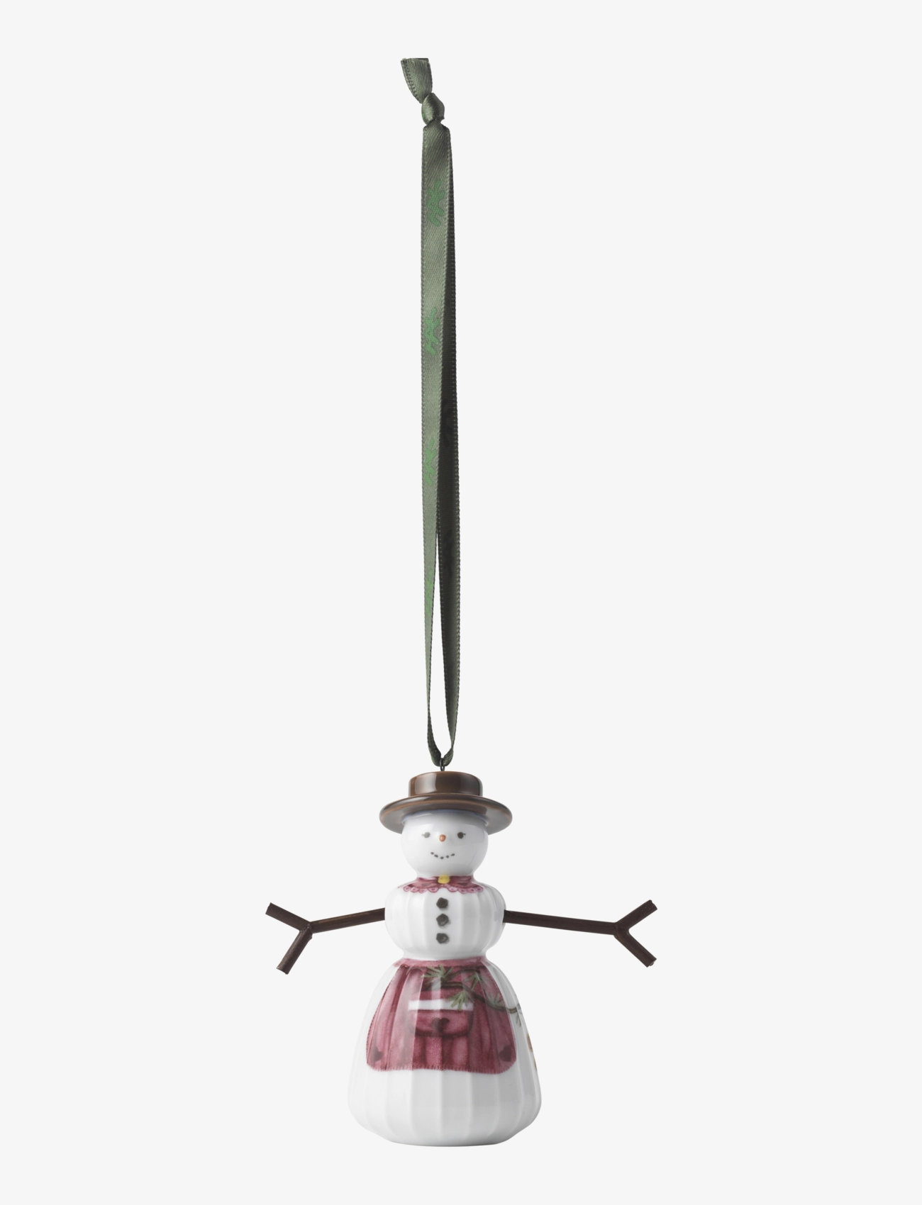 Kähler Hammershøi Christmas Snowwoman hanging variant H9 white w. deco - Weihnachtsdekoration - WHITE W. DECO / white