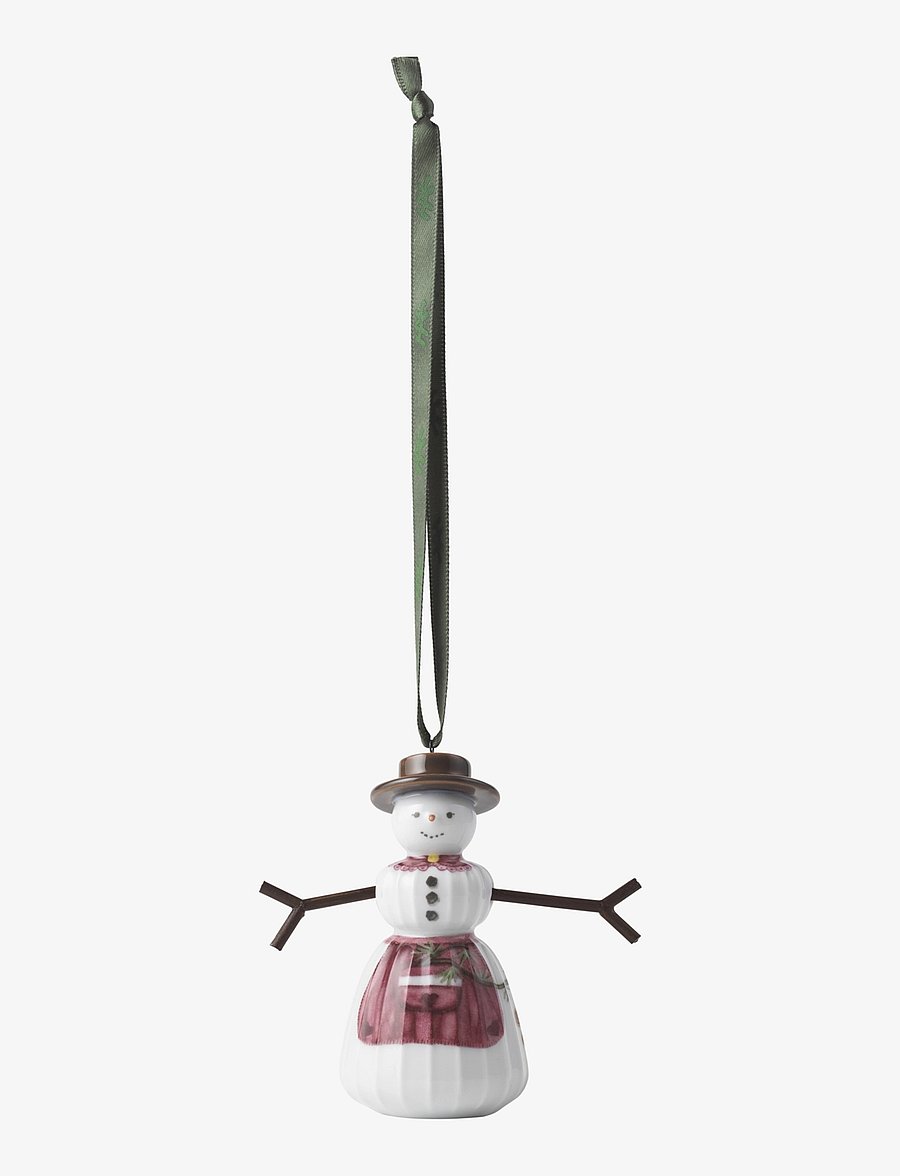Kähler - Hammershøi Christmas Snowwoman hanging variant H9 white w. deco - white w. deco - 1