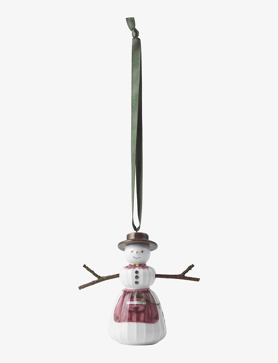 Kähler - Hammershøi Christmas Snowwoman hanging variant H9 white w. deco - white w. deco - 2