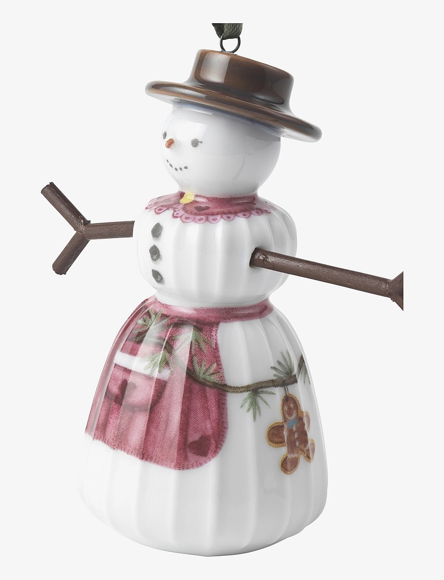 Kähler - Hammershøi Christmas Snowwoman hanging variant H9 white w. deco - white w. deco - 4