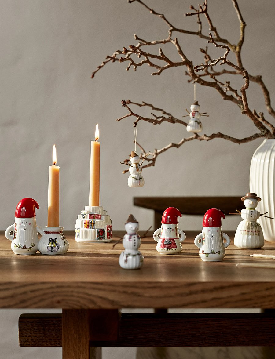 Kähler - Hammershøi Christmas Father Elf Ø6 cm white w. deco - white w. deco - 4