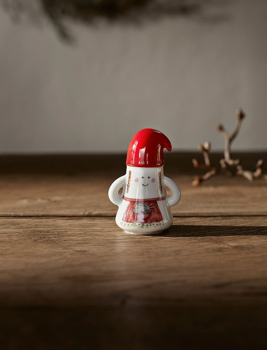 Kähler - Hammershøi Christmas Mother Elf Ø6 cm white w. deco - white w. deco - 0