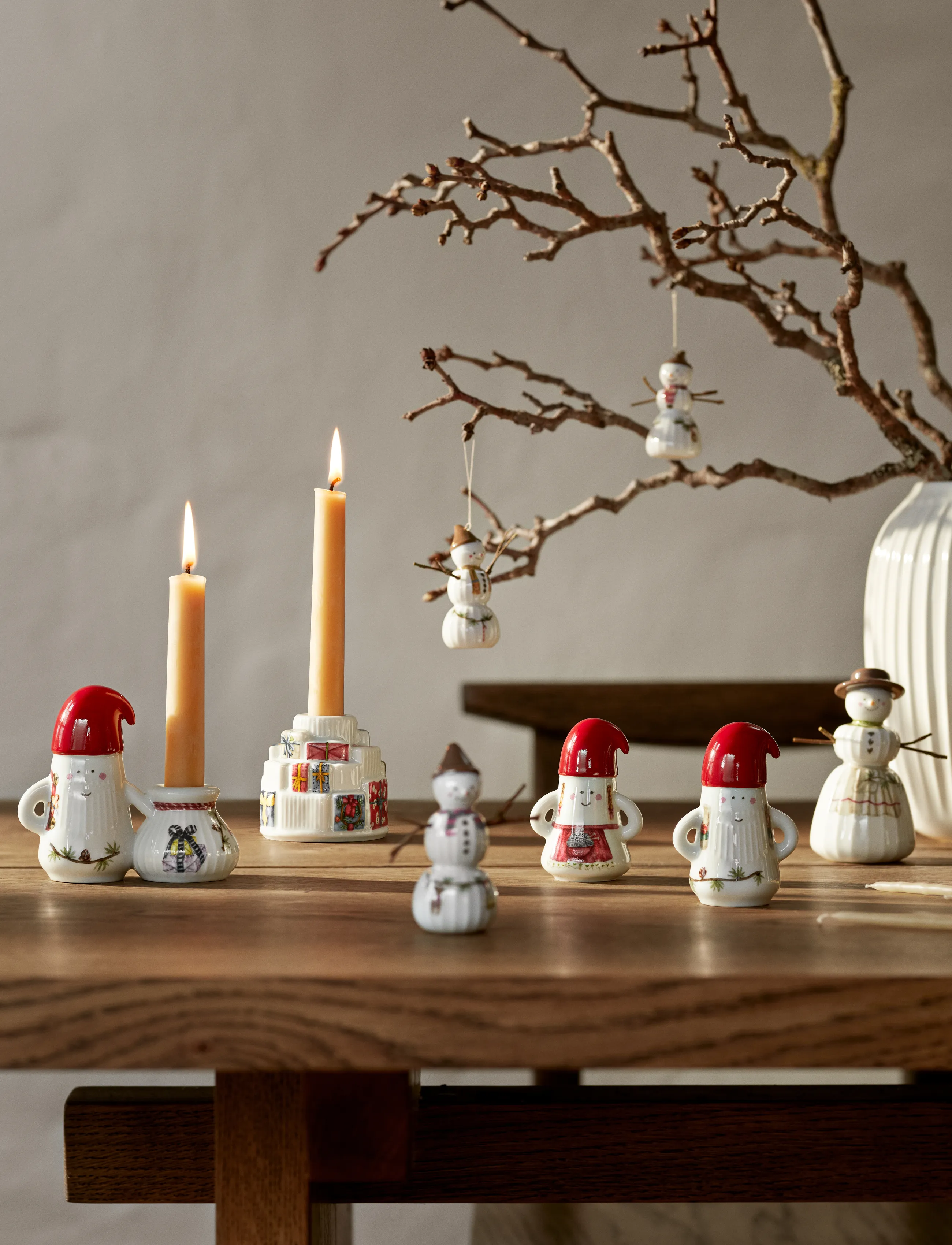 Kähler - Hammershøi Christmas Nissemor Ø6 cm hvid m. deko - white w. deco - 4