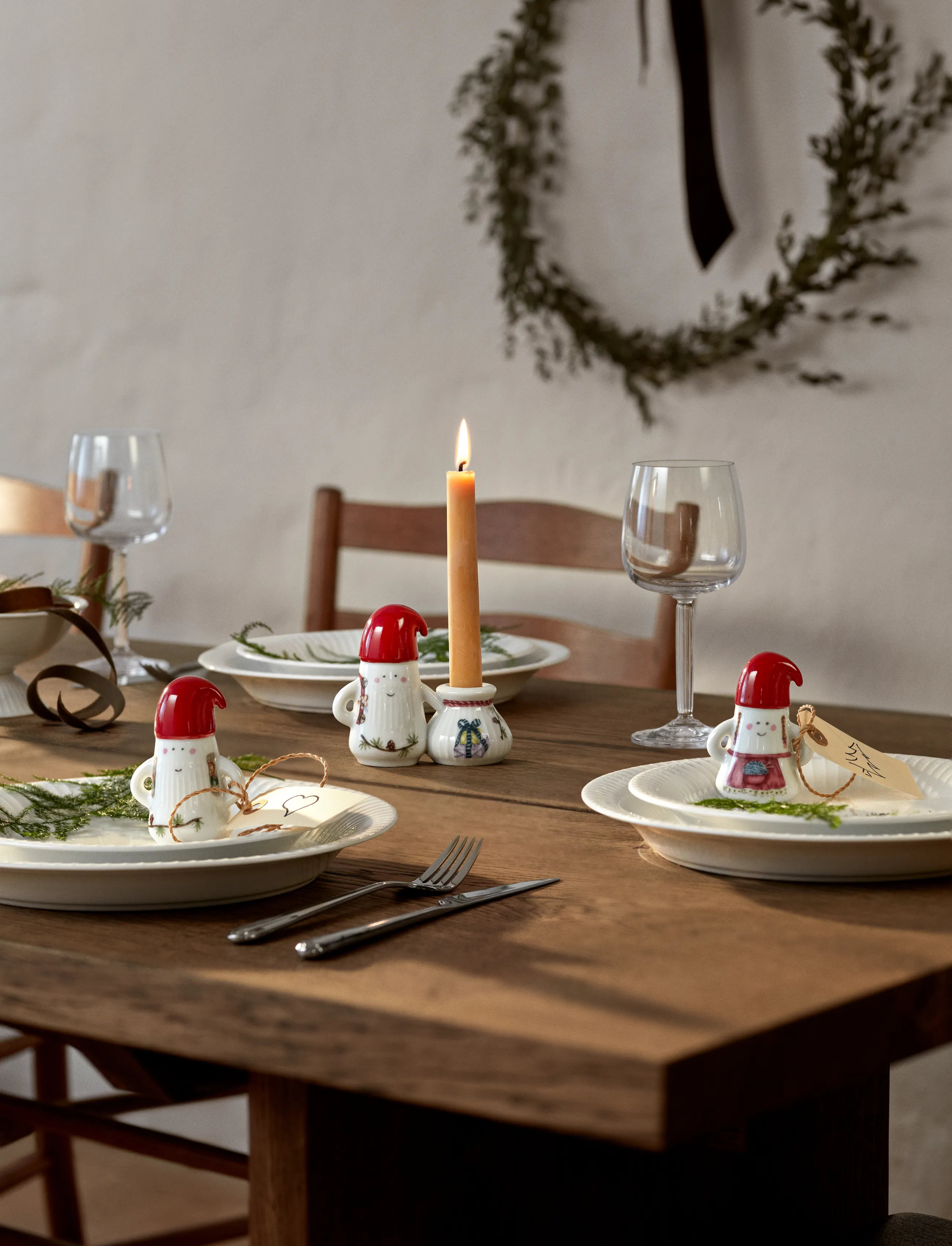 Kähler - Hammershøi Christmas Nissemor Ø6 cm hvid m. deko - white w. deco - 5