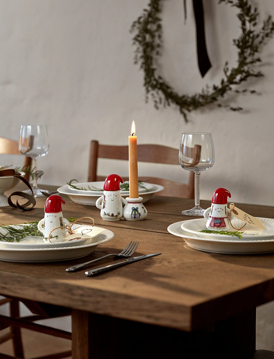 Kähler - Hammershøi Christmas Mother Elf Ø6 cm white w. deco - white w. deco - 5