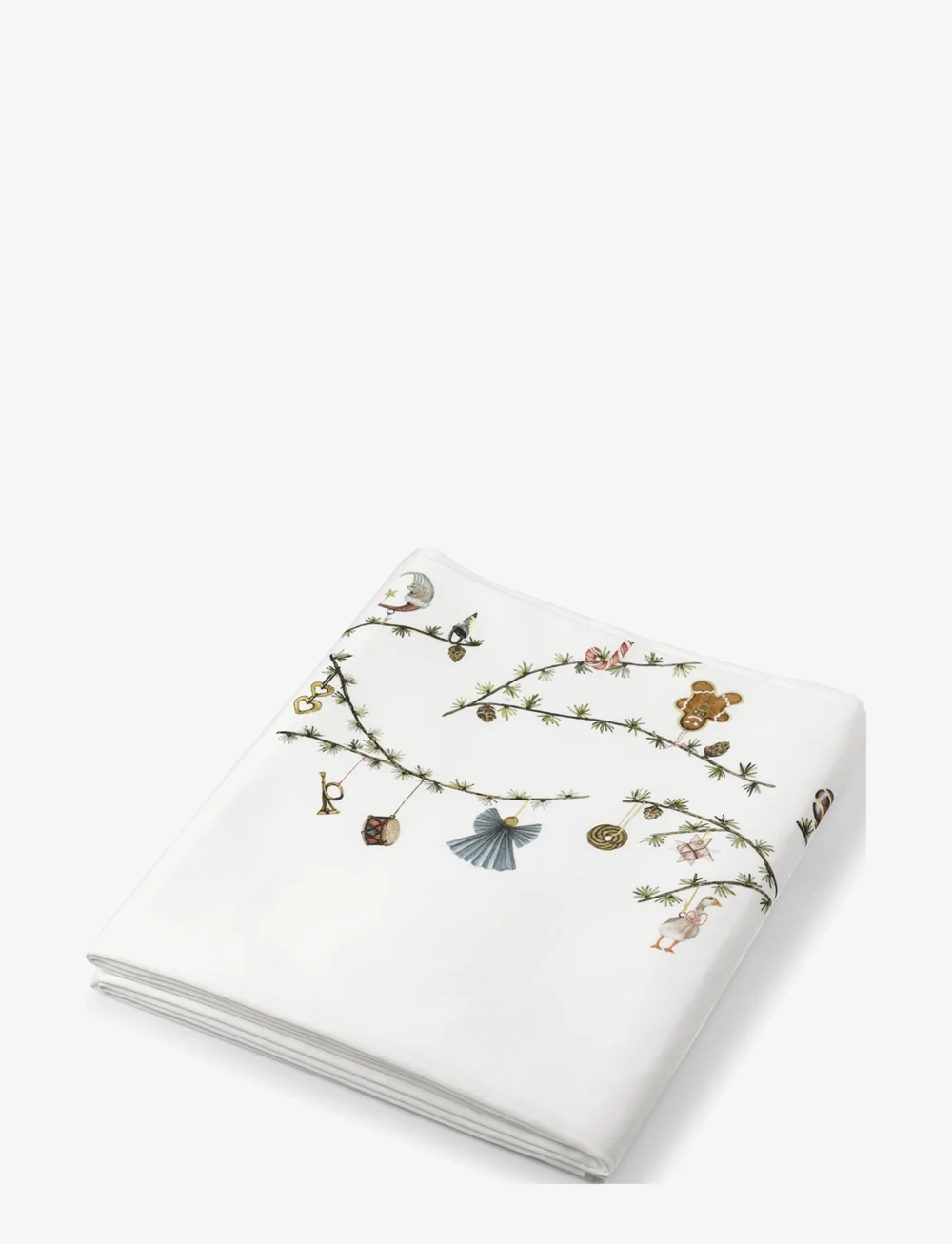 Kähler - Hammershøi Christmas Tablecloth 150x270 cm w. deco - weihnachtstextilien - white w. deco - 0