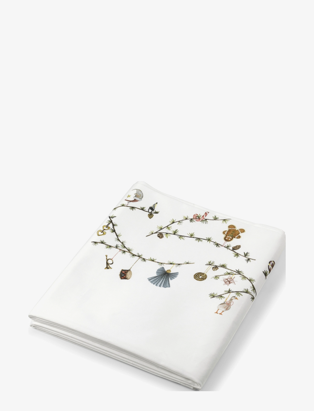 Kähler Hammershøi Christmas Dug 150x270 cm m. deko - Tekstiler - WHITE W. DECO / clear