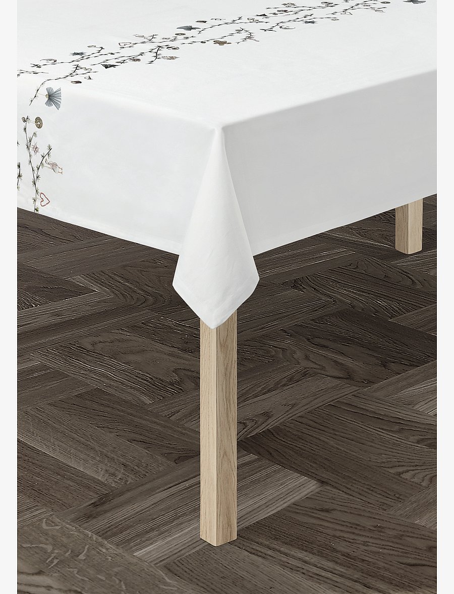 Kähler - Hammershøi Christmas Tablecloth 150x270 cm white w. deco - staltiesės ir stalo takeliai - white w. deco - 1