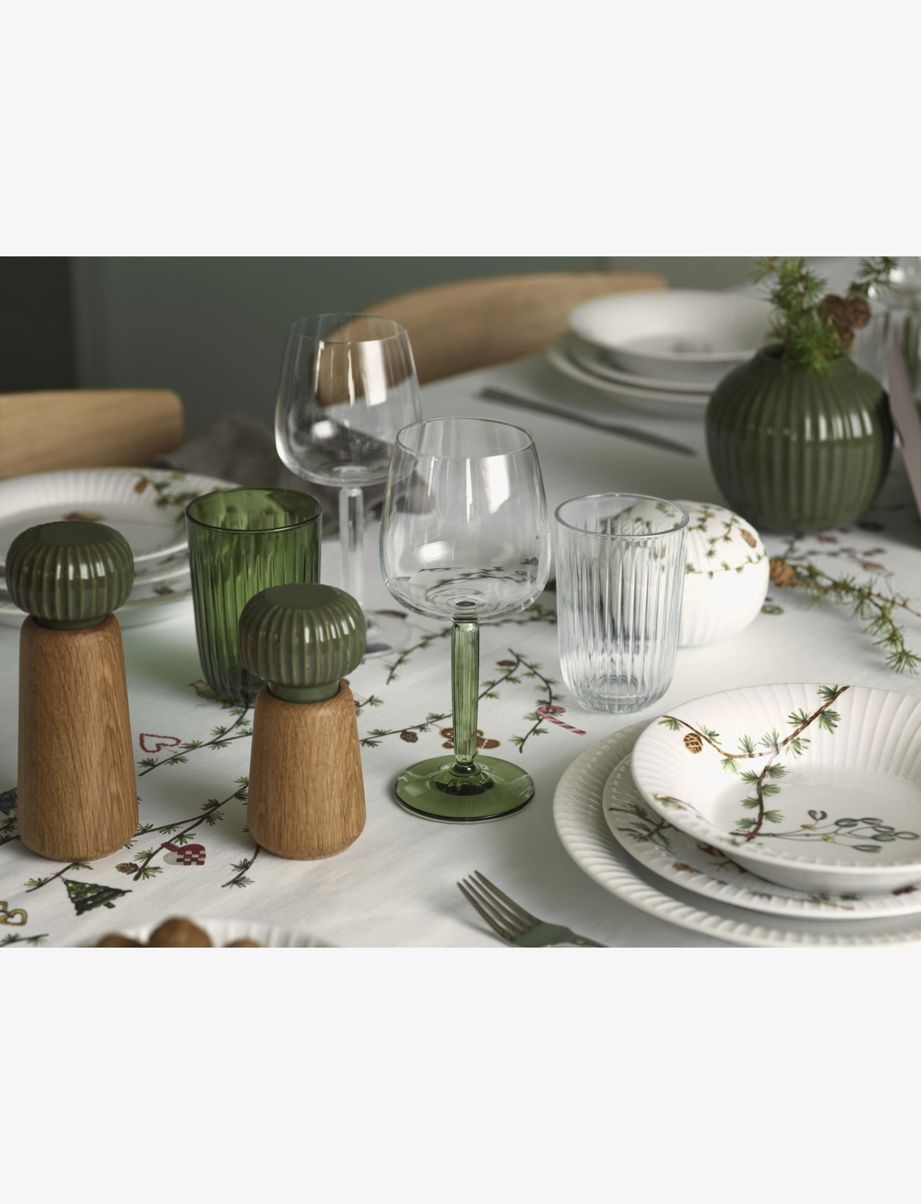 Kähler - Hammershøi Christmas Dug 150x270 cm m. deko - duge & bordløbere - white w. deco - 5