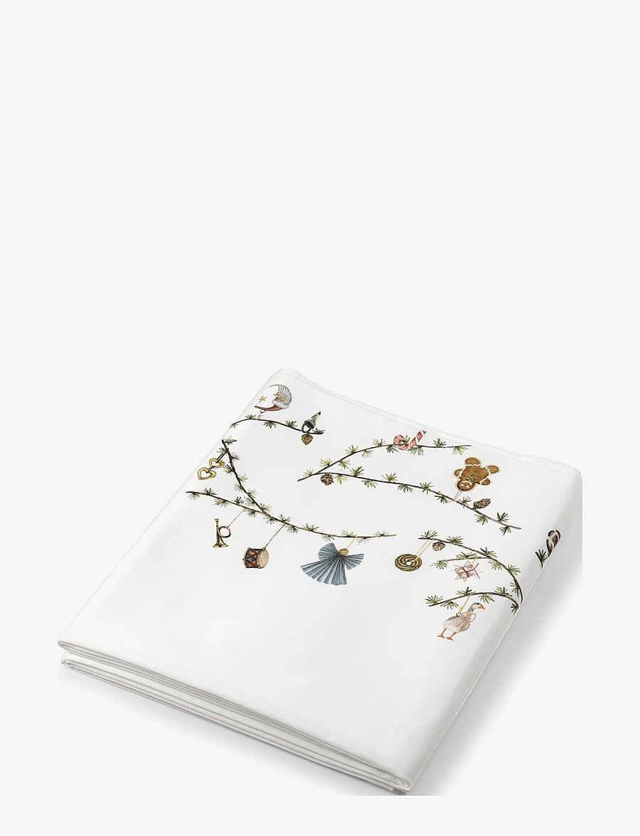 Kähler - Hammershøi Christmas Tablecloth 150x370 cm white w. deco - tischuhren - white w. deco - 0