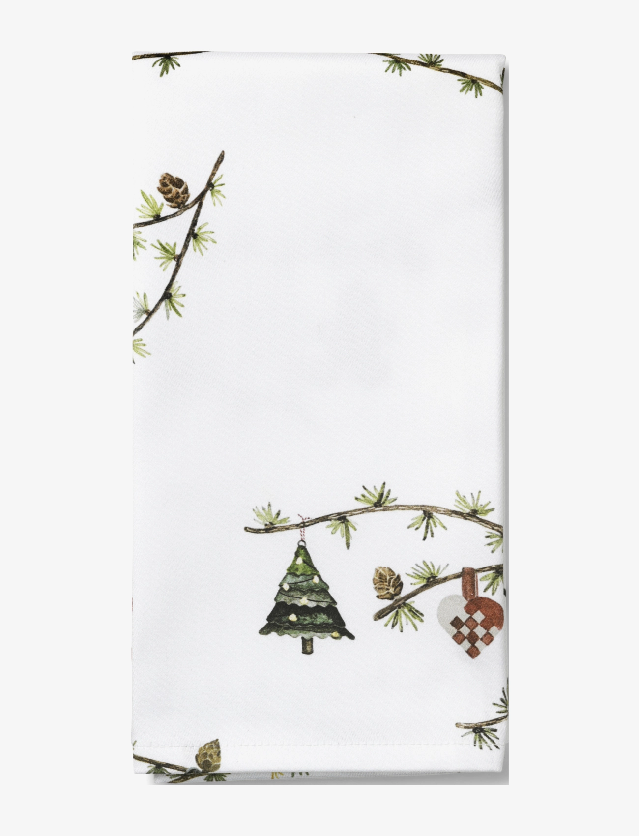 Kähler Hammershøi Christmas Stofserviet 45x45 cm hvid m. deko 4 stk - Servietter - WHITE W. DECO / white