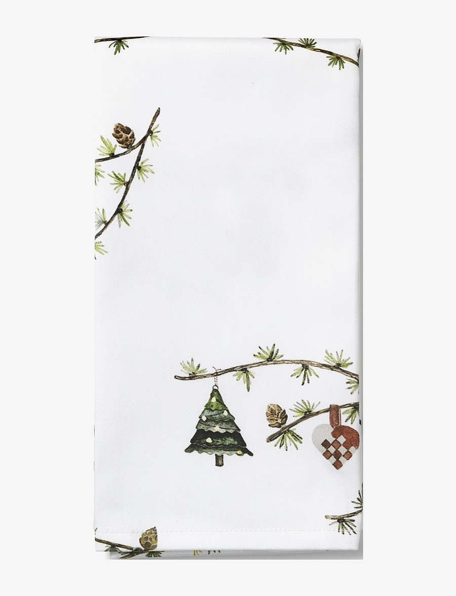 Kähler - Hammershøi Christmas Napkin 45x45 cm white w. deco 4 pcs. - die niedrigsten preise - white w. deco - 0