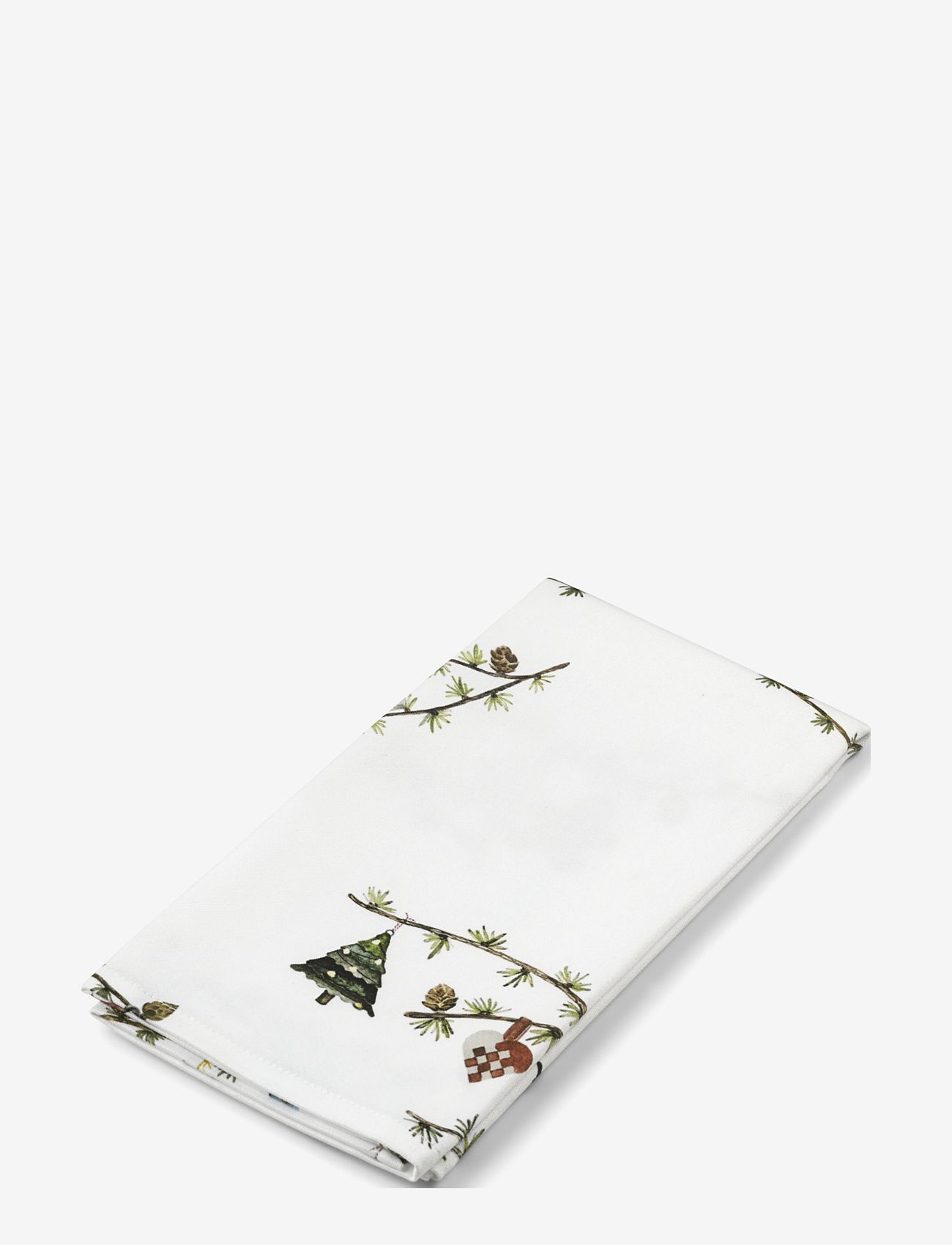Kähler - Hammershøi Christmas Stofserviet 45x45 cm hvid m. deko 4 stk - white w. deco - 1
