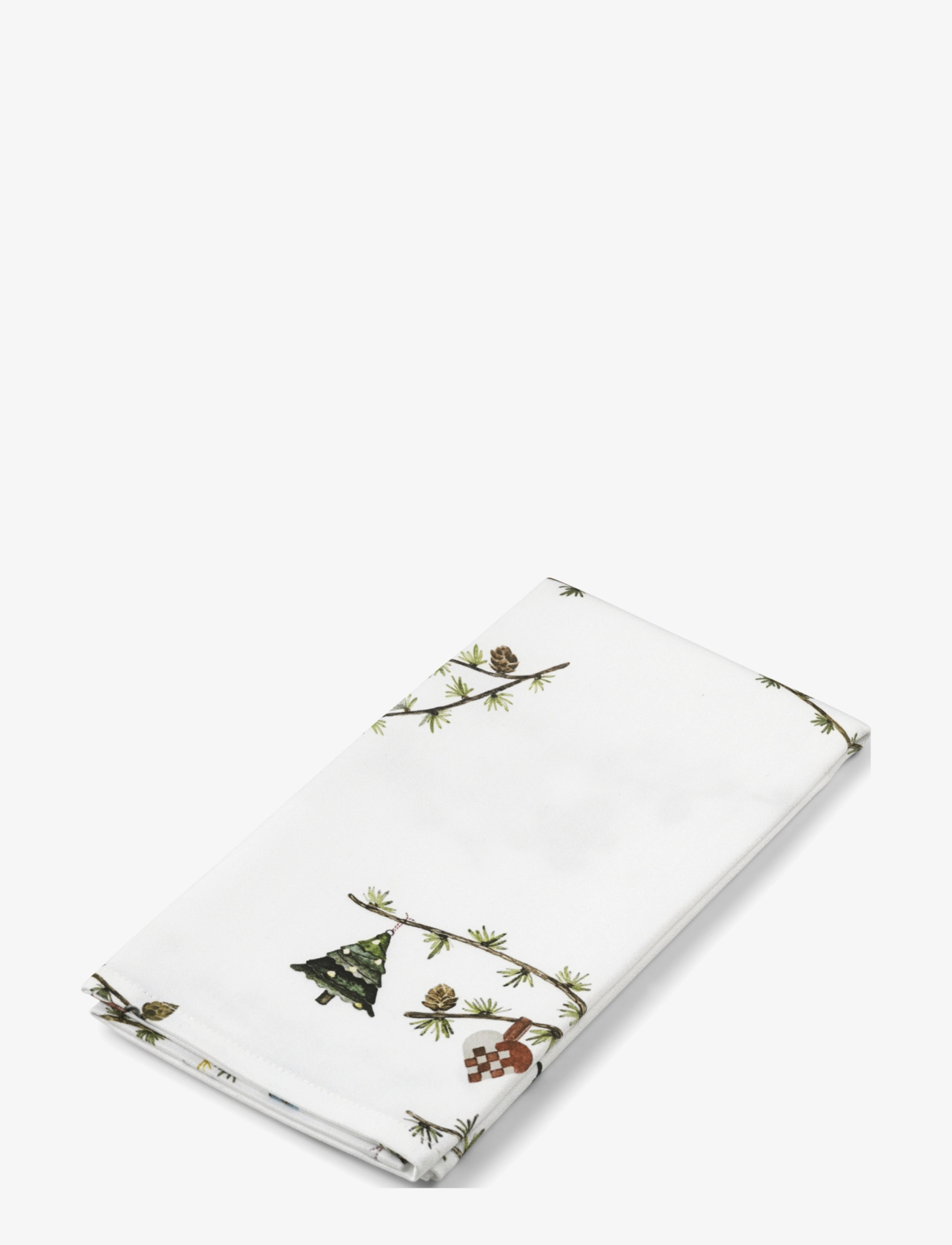 Kähler - Hammershøi Christmas Stofserviet 45x45 cm hvid m. deko 4 stk - laveste priser - white w. deco - 1