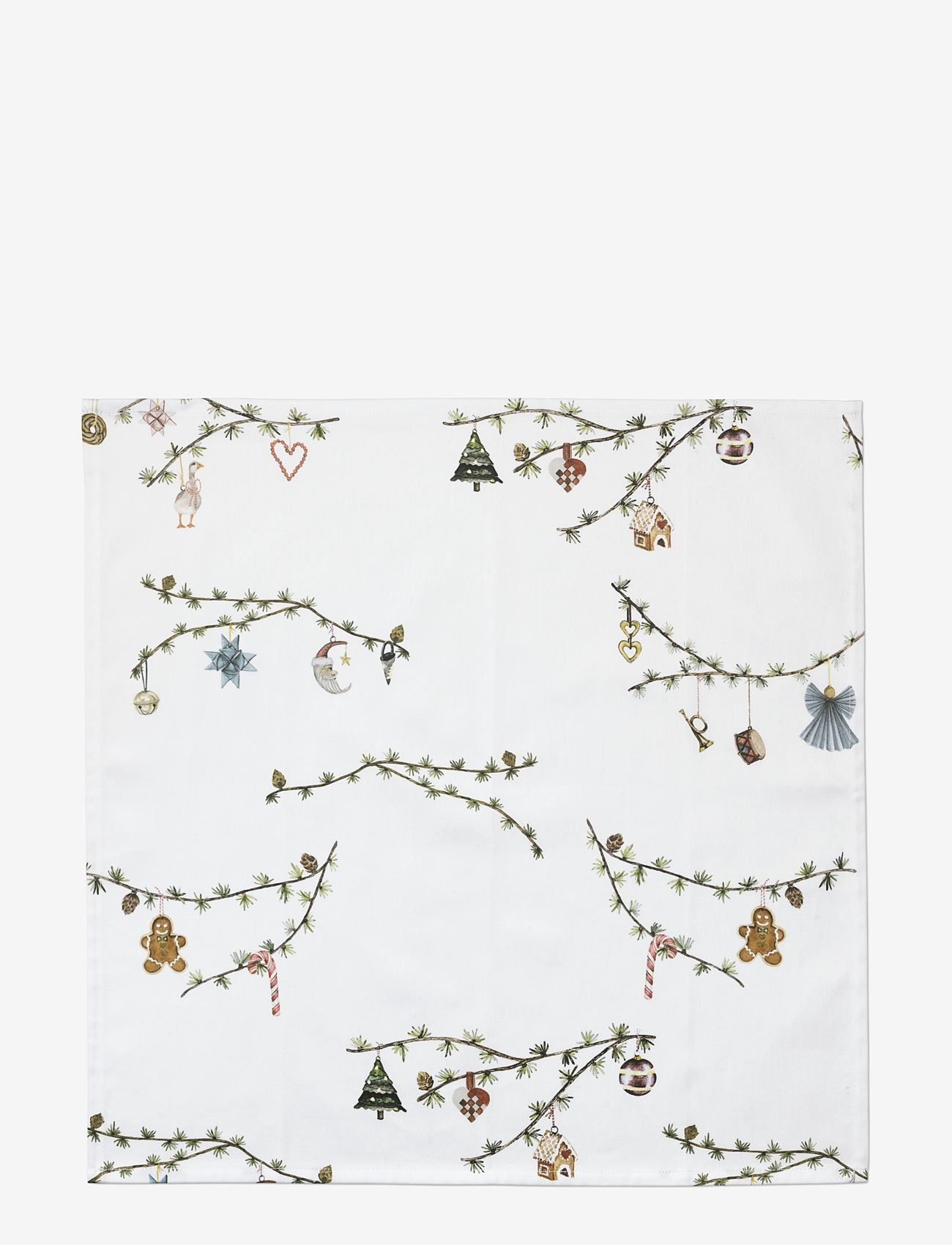 Kähler - Hammershøi Christmas Stofserviet 45x45 cm hvid m. deko 4 stk - white w. deco - 2