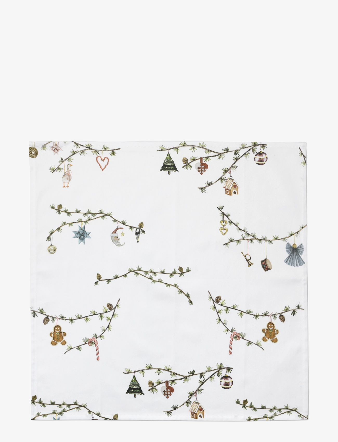 Kähler - Hammershøi Christmas Stofserviet 45x45 cm hvid m. deko 4 stk - laveste priser - white w. deco - 2