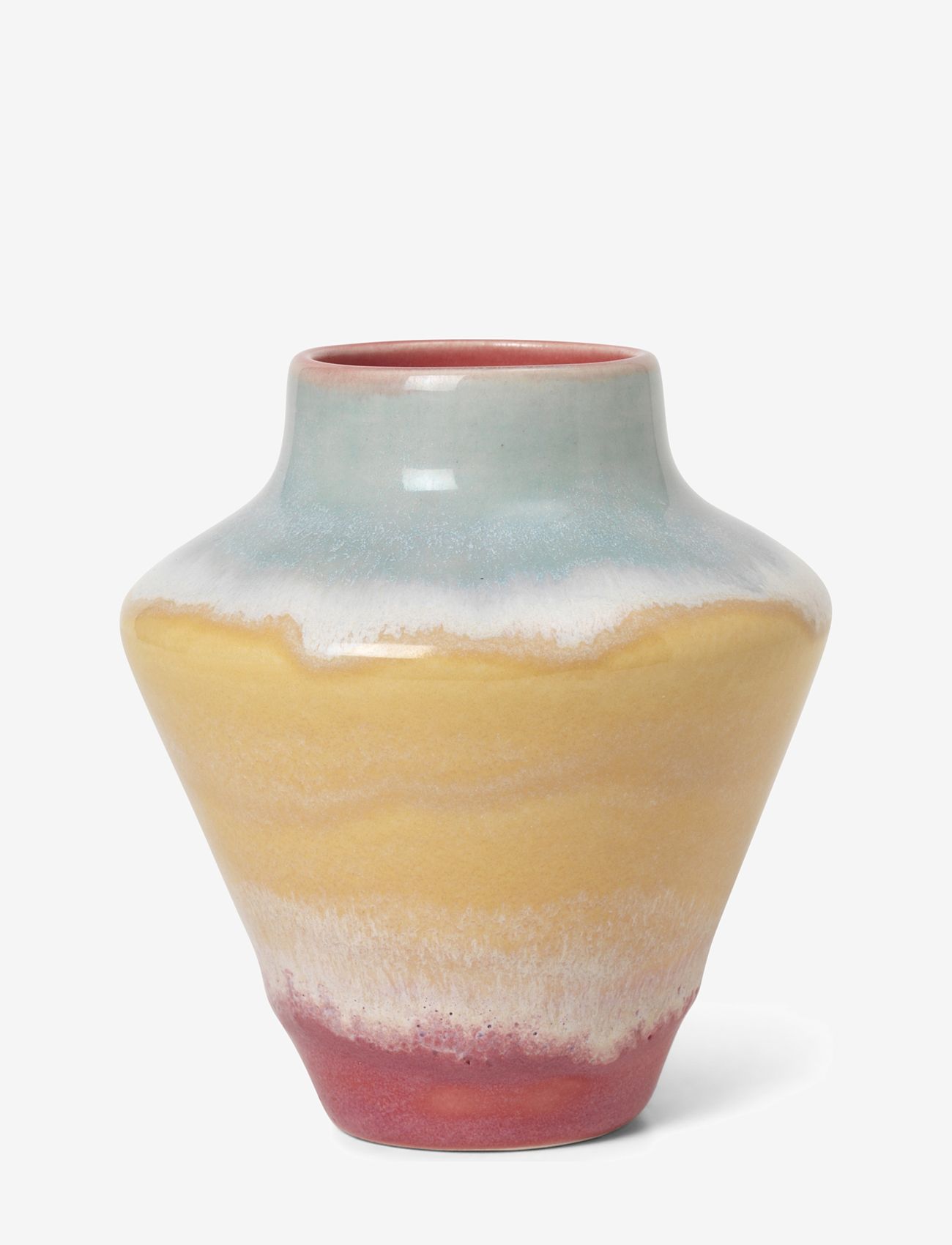 KÄHLER Poppery Vase H12 Cm Pink/Mint/Gul Pink - 12 Cm - Unisex