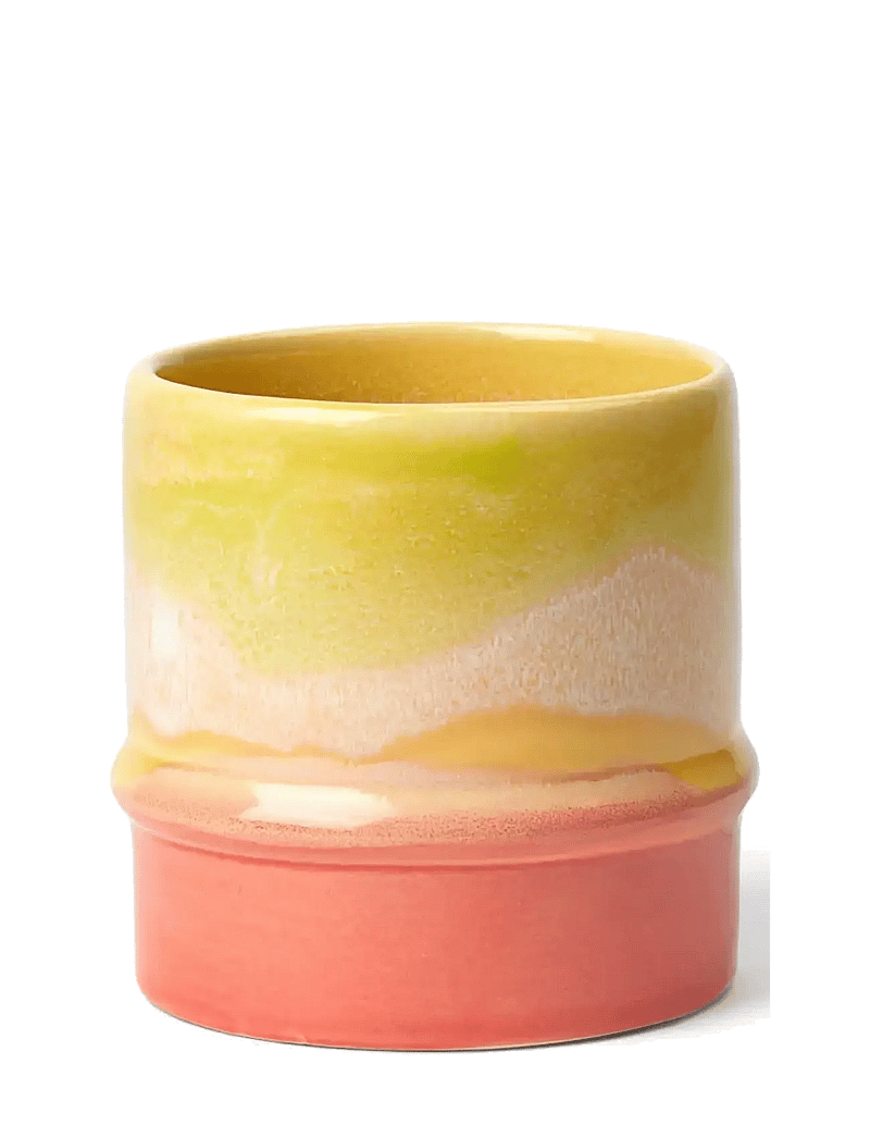 Kähler - Poppery Mug 36 cl yellow/apple green/pink - teetassen - yellow/apple green/pink - 1
