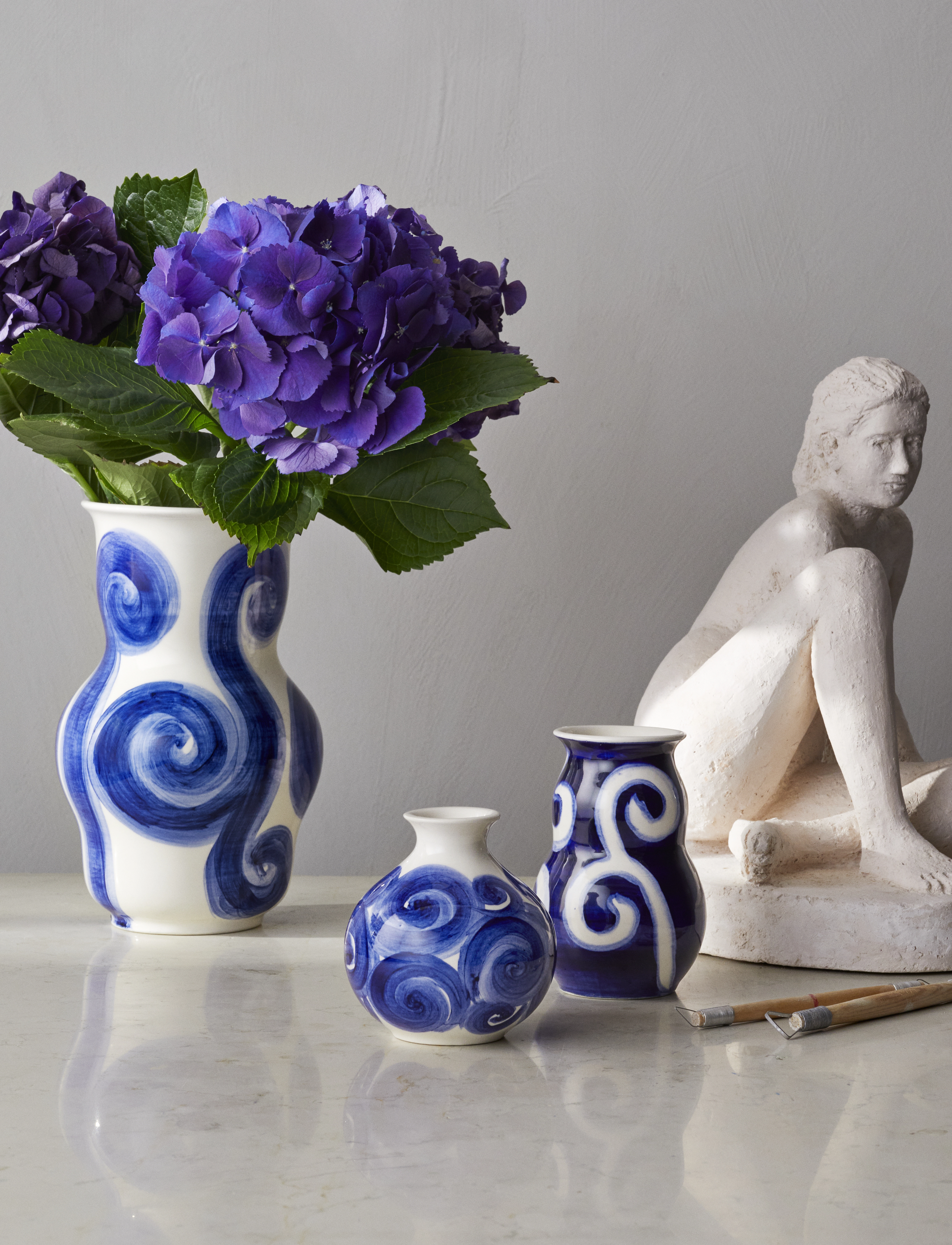 Kähler - Tulle Vase H22.5 cm blå - vaser - blue - 2