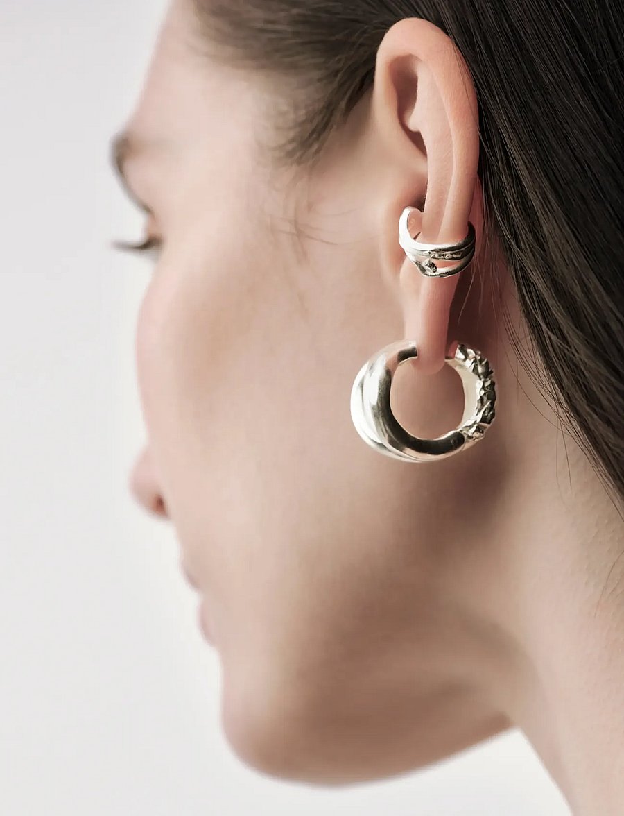 Kalevala - Männyt ear cuff - ear cuffs - silver - 2