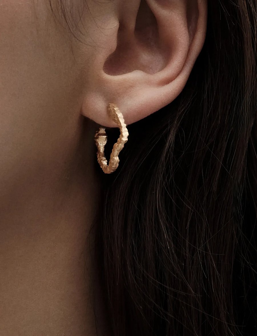 Kalevala - Itu earrings hoop silver gold-plated - studs örhängen - gold plated silver - 0