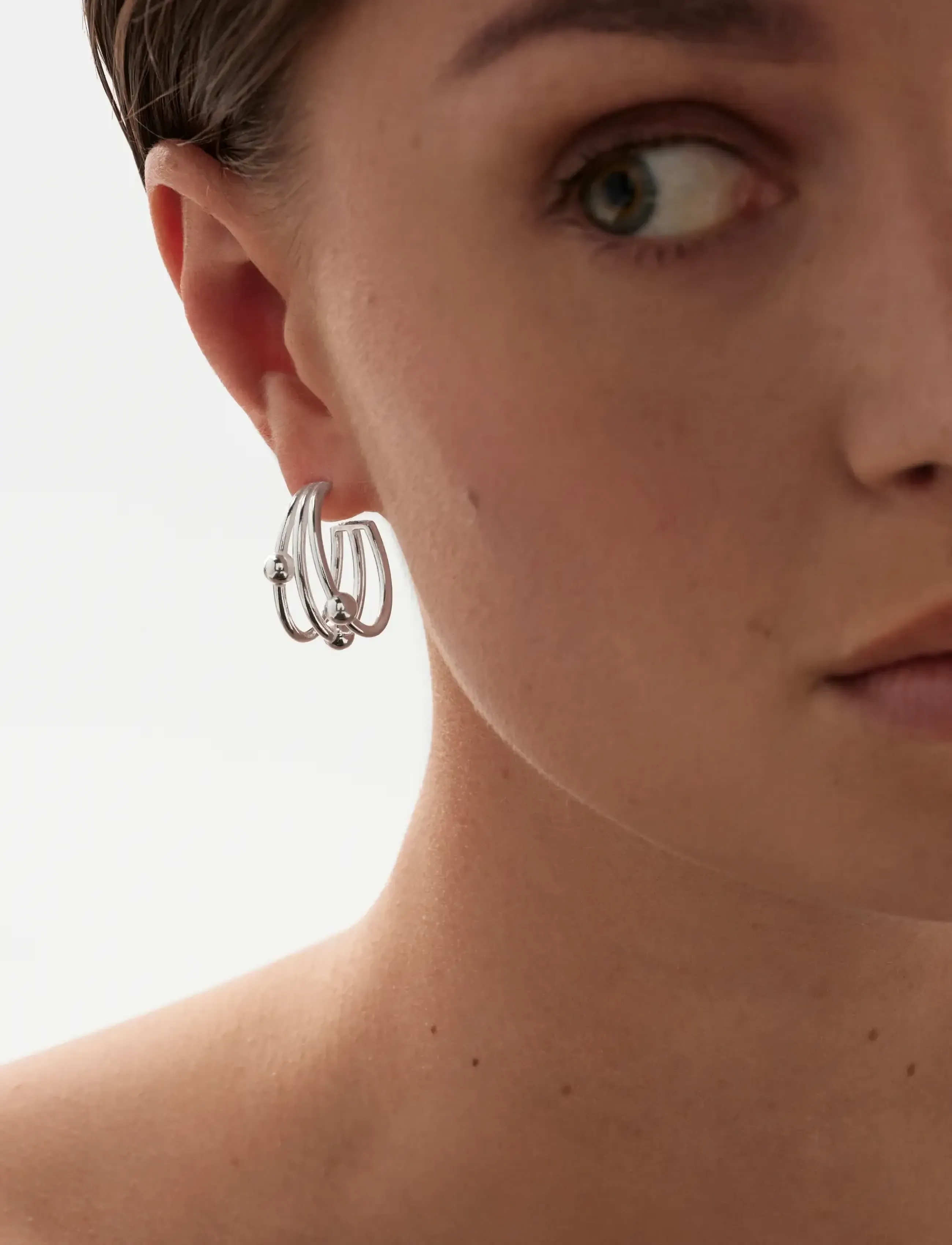 Kalevala - Kehät earrings small - kreolen - silver - 0