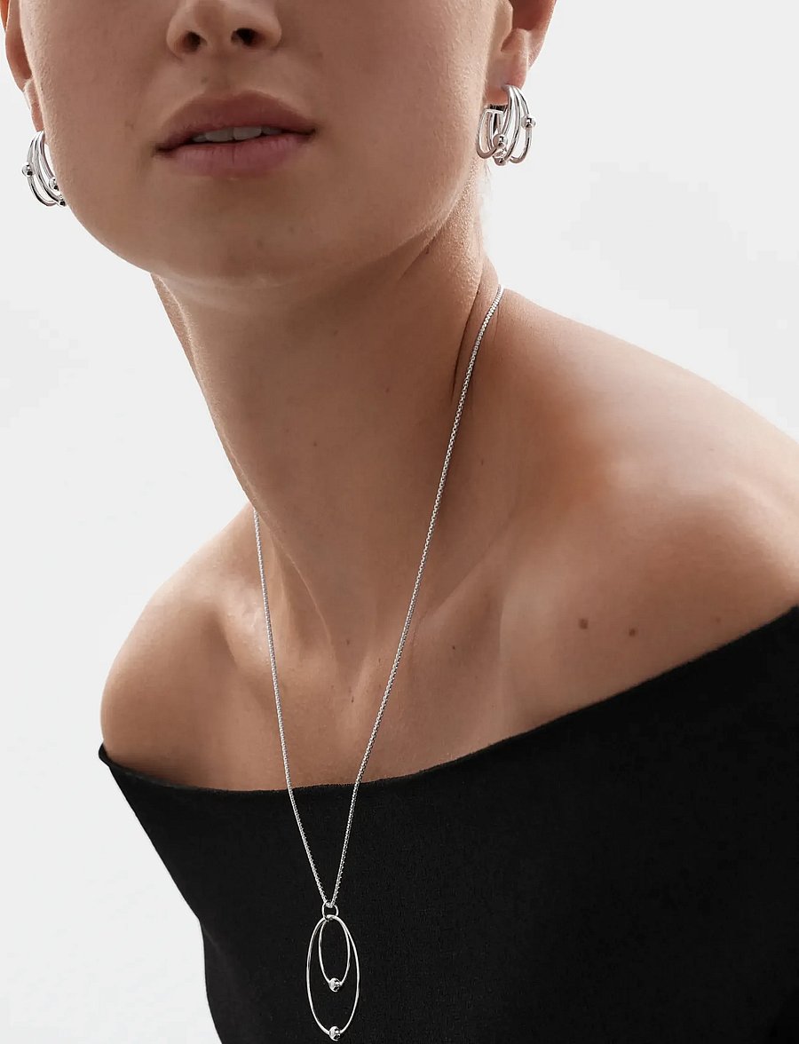 Kalevala - Kehät earrings small - kreolen - silver - 2