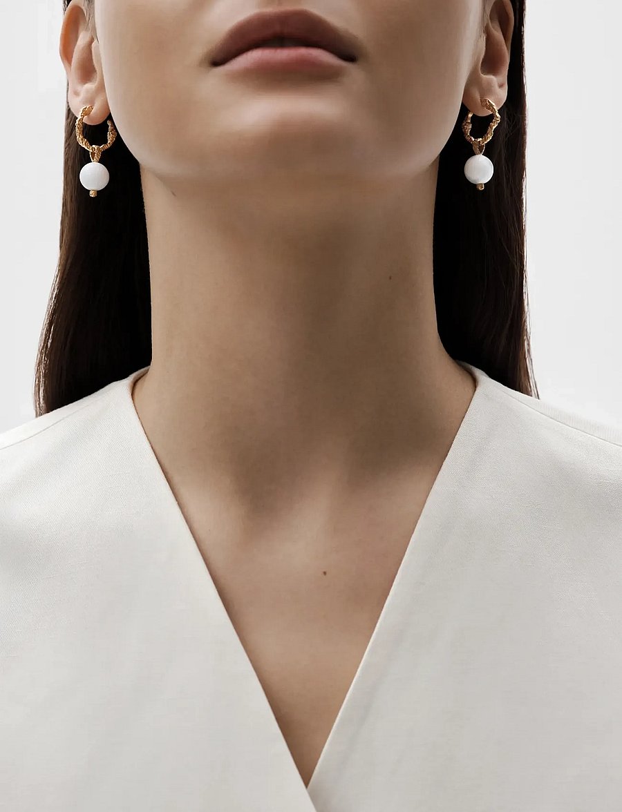 Kalevala - Itu charm glass pearl silver gold-plated - vedhæng - gold pated silver - 4