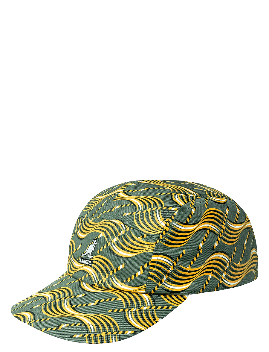 Kangol - KG FACEWAVE REV 5 PANEL - kappen - oil green print - 0