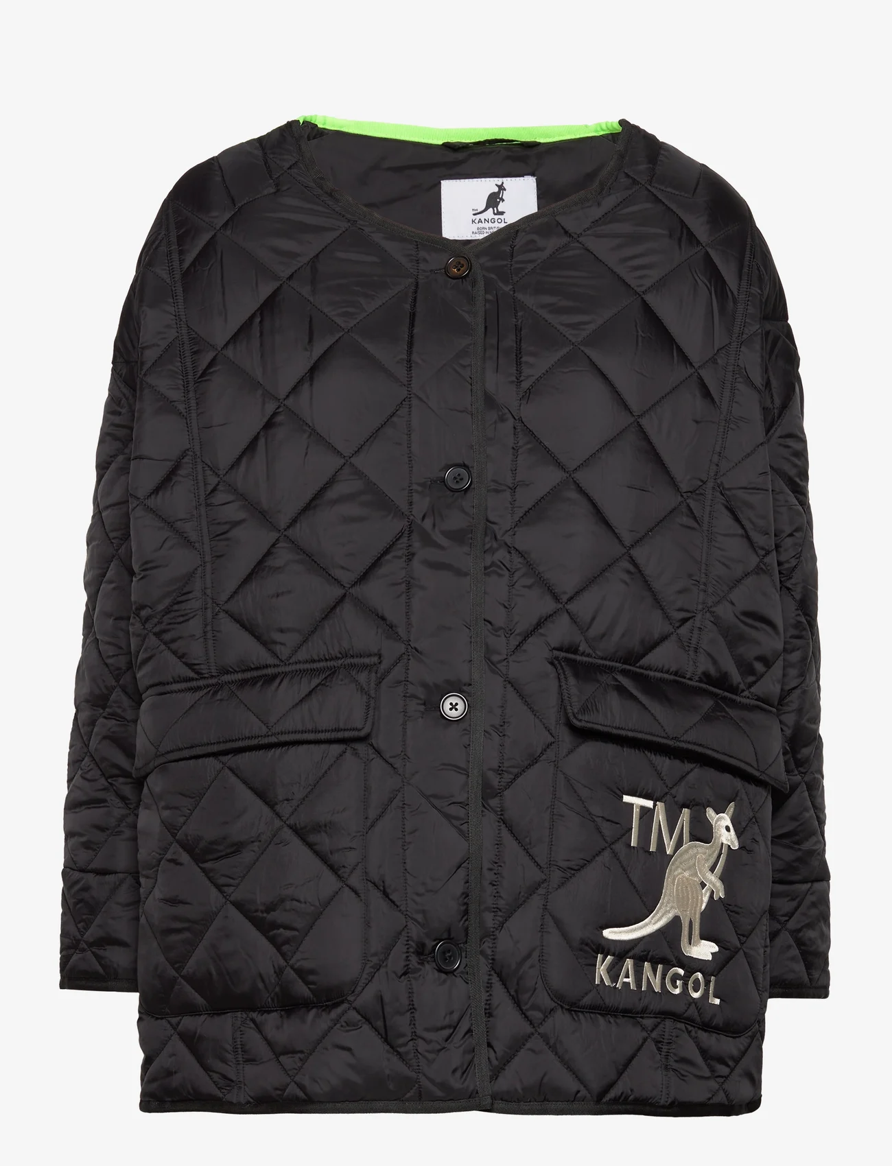 Kangol - KG HANA QUILTED JACKET - spring jackets - black-lime - 0