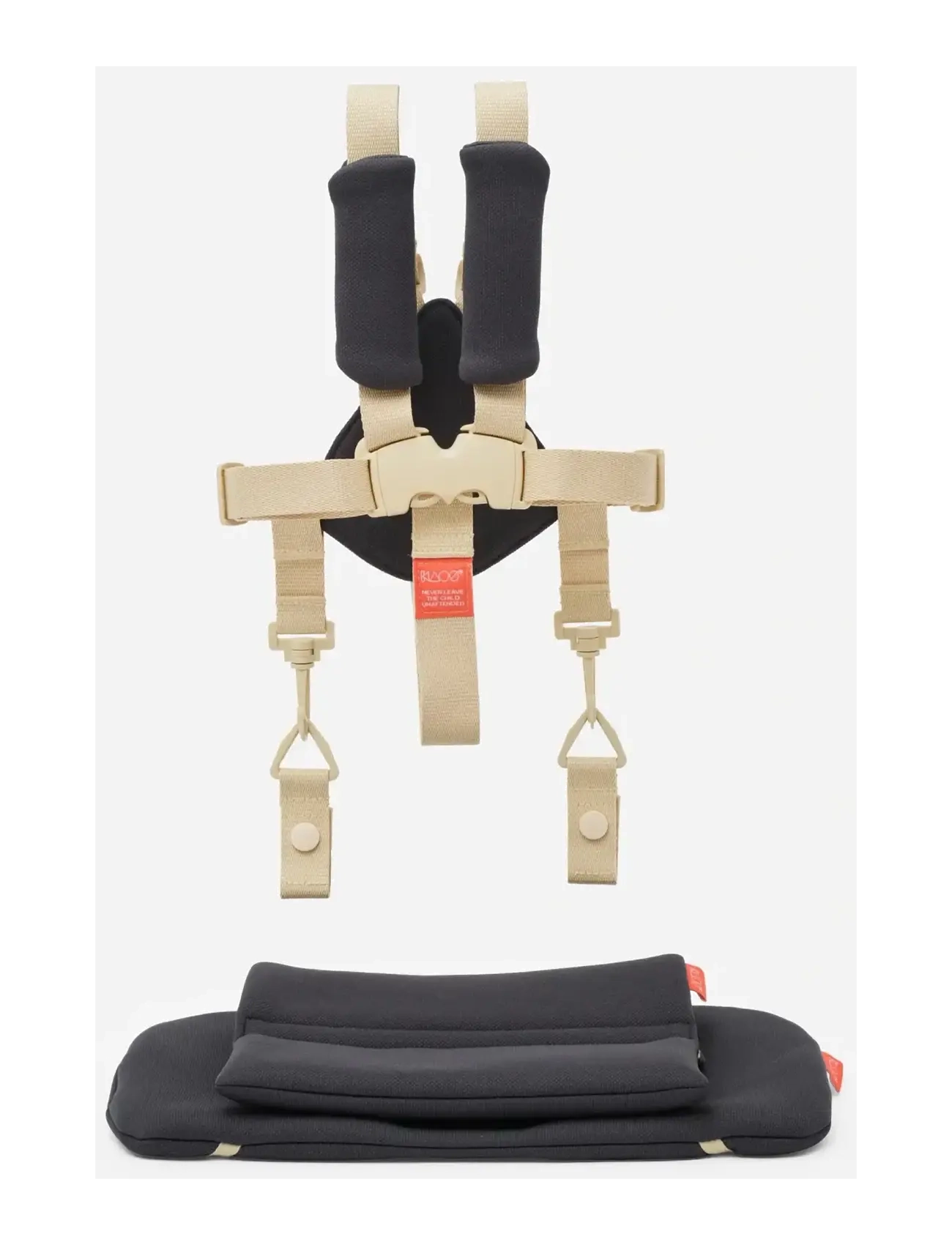 KAOS KAOS KLAPP® Jr. Harness & Cushion Set Charcoal Black - Back to school - CHARCOAL BLACK / black