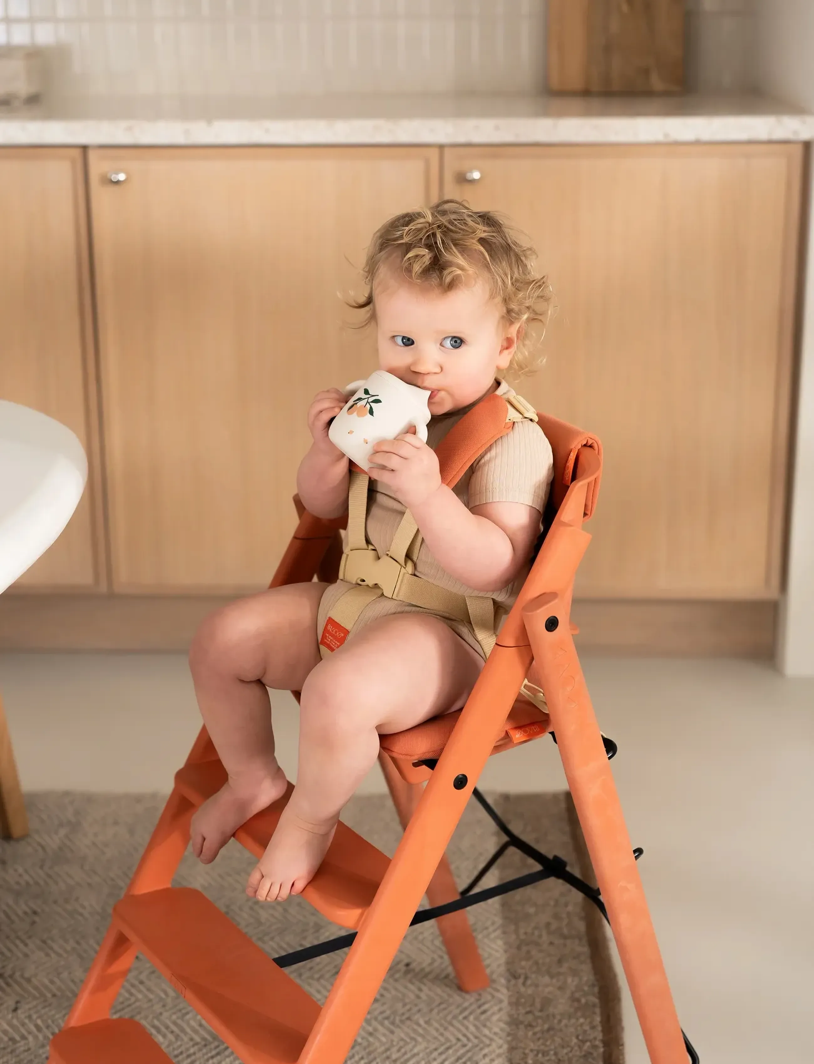 KAOS Kaos Klapp Jr. Harness & Cushion Set Terracotta Pink, One Size, Pink, Furniture > High Chairs, Børn