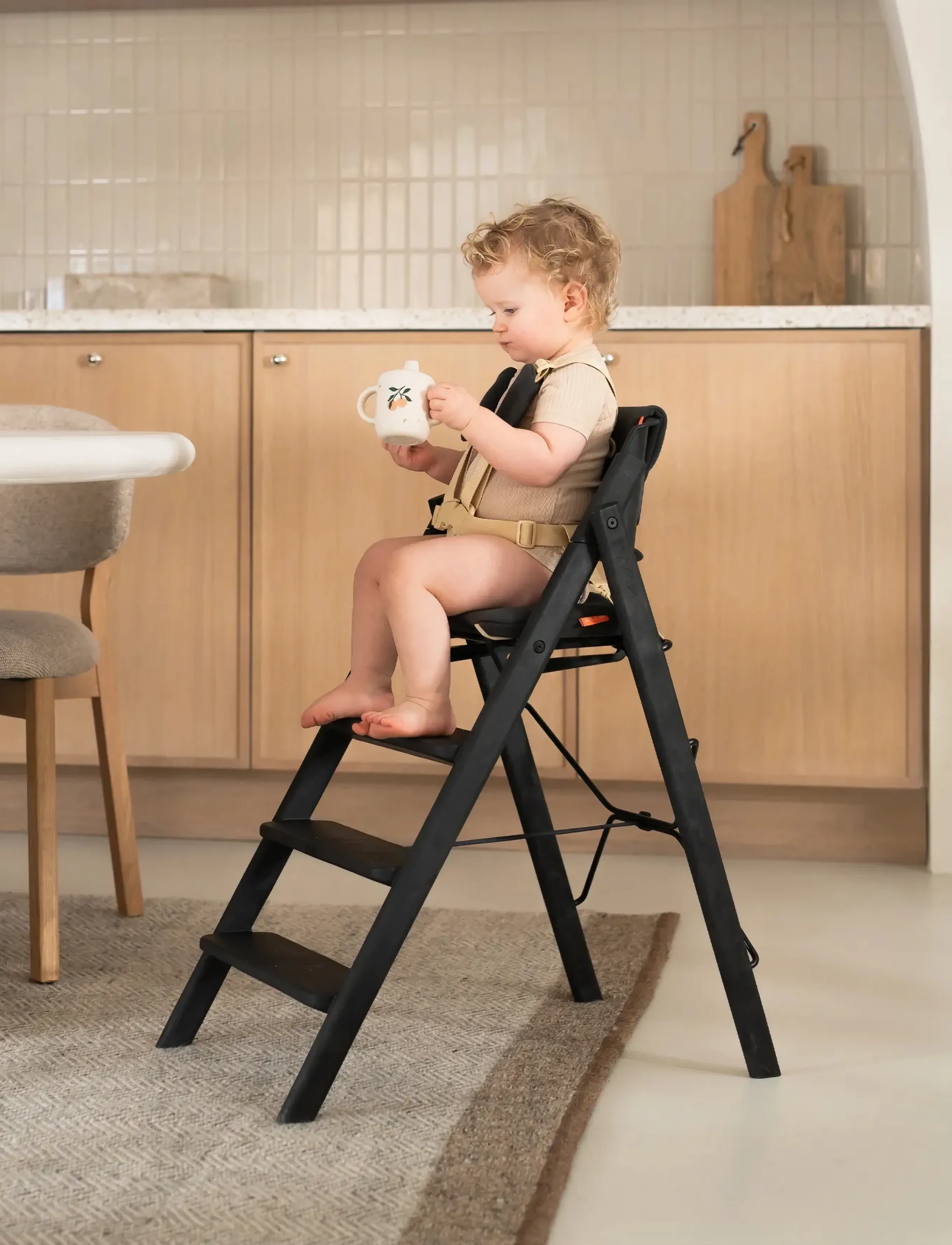 KAOS Klapp Safety Rail & Tray, One Size, Furniture, Schwarz - High Chairs, Kinder