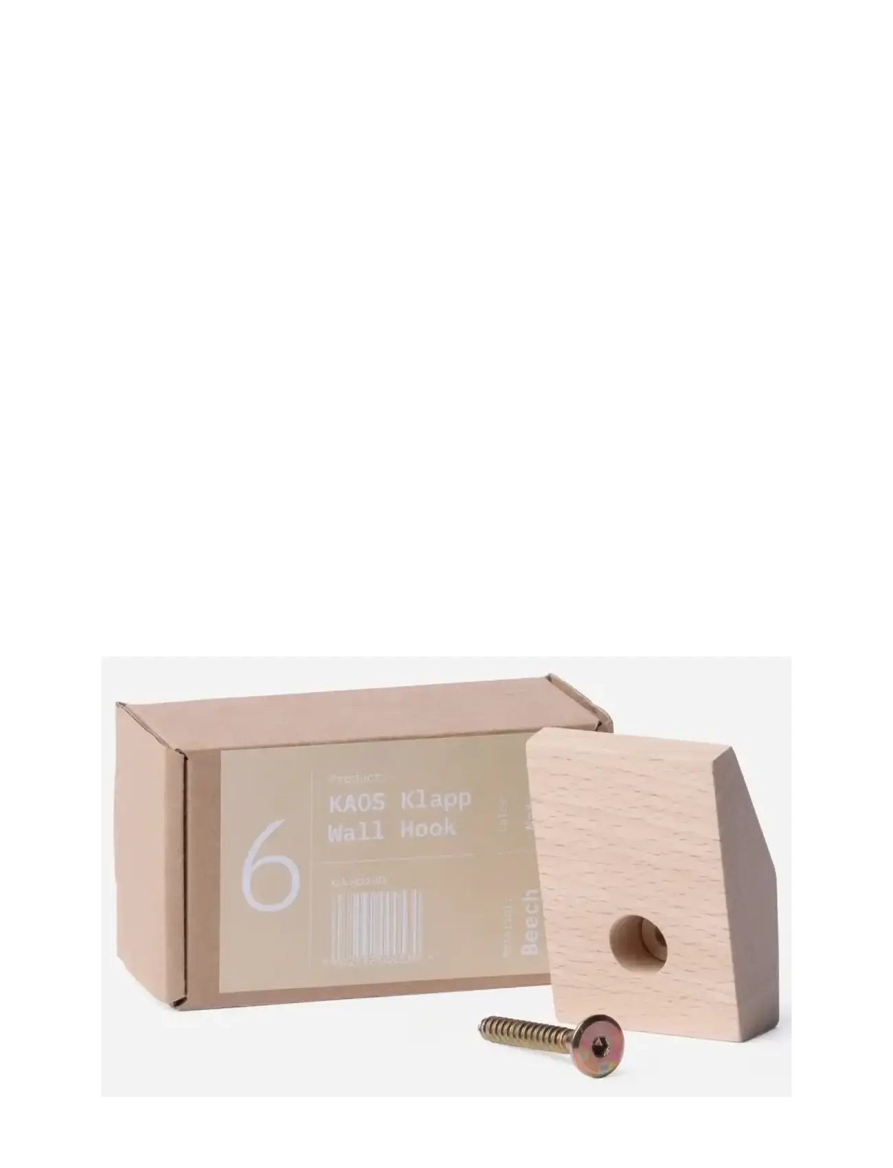 KAOS Klapp Wall Hook For Wooden + Recycled Chair Natural Beech, Krog og bøjle, Beige, Str: ONE SIZE