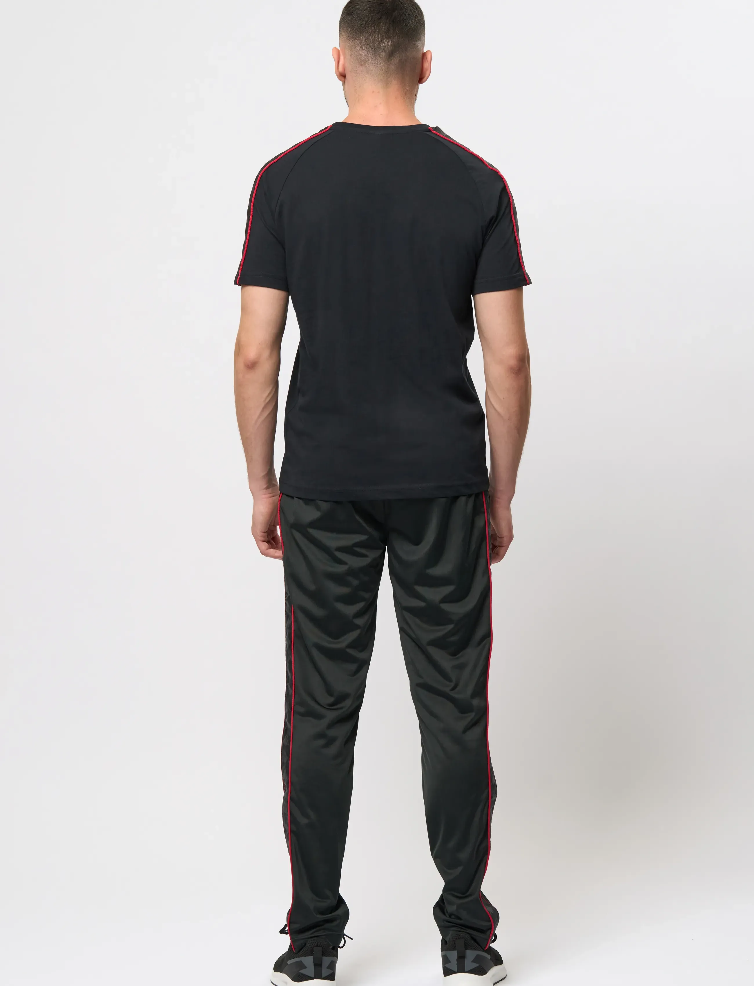 KAPPA - Pant - 222 Banda Astoria slim - black-racing red - 5