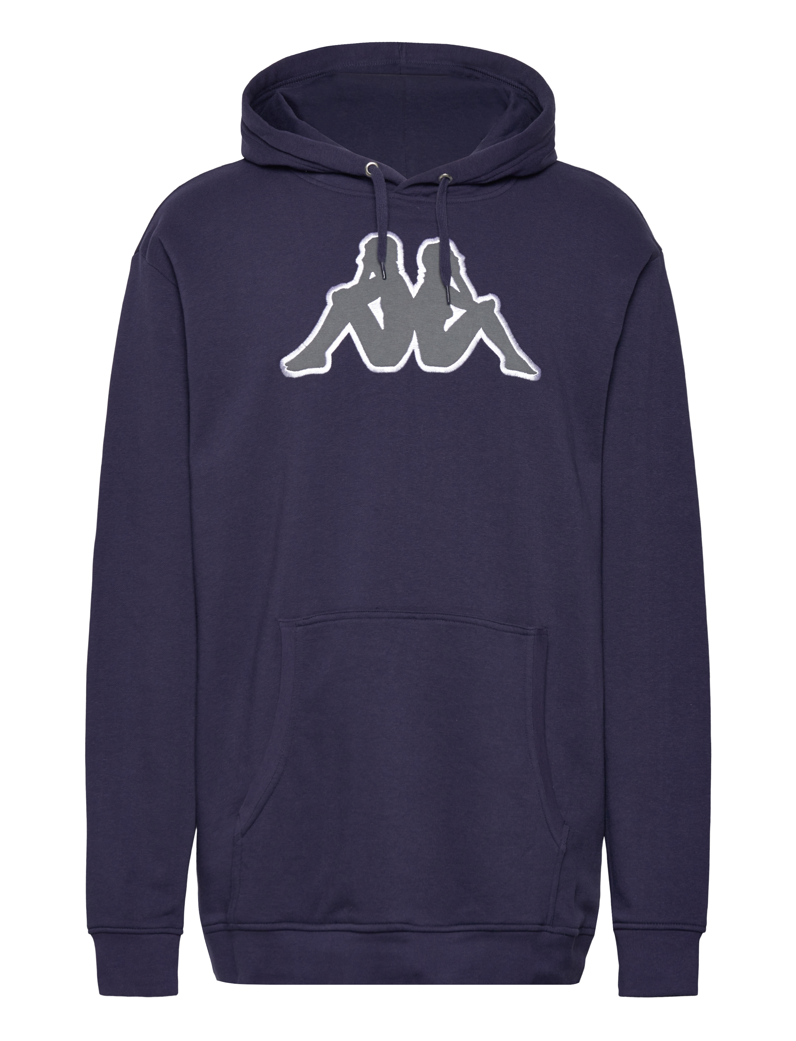 KAPPA Hoodie - Logo Airiti - Kläder - BLUE-MD GREY MEL.-WHITE / navy