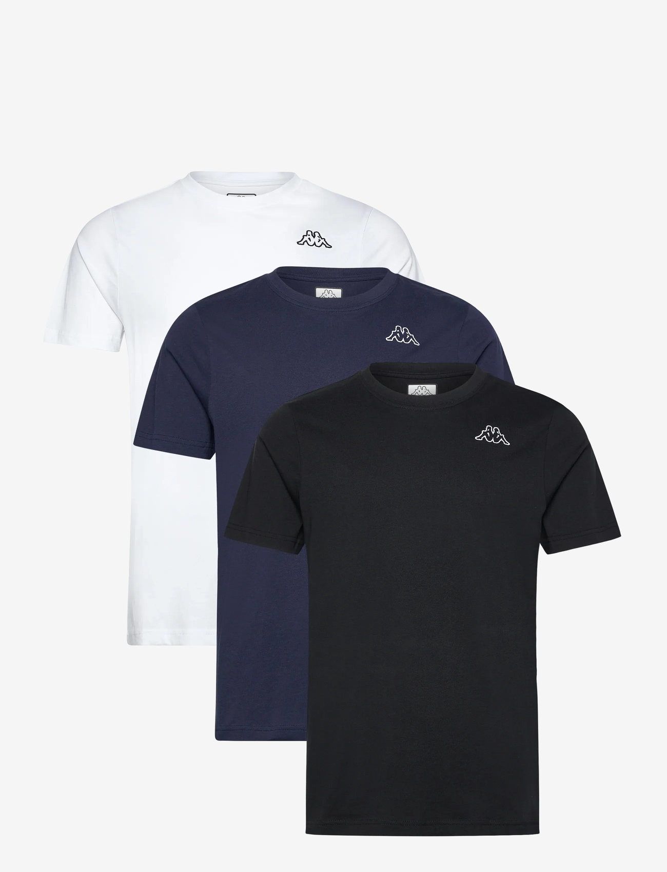 KAPPA - KM Tee - Logo Cafers 3 stk - efterårstøj - mix white/black/blue marine - 1