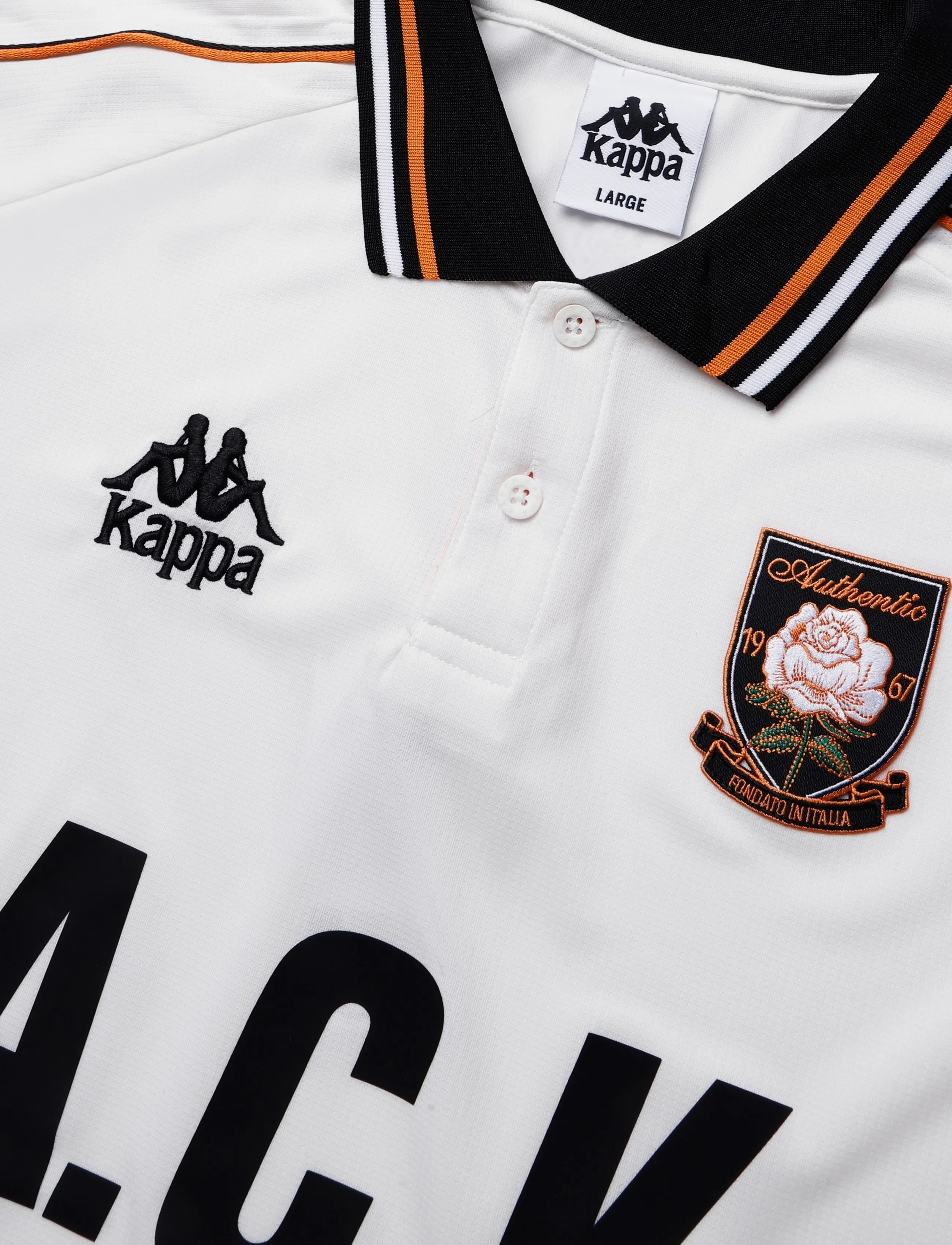 KAPPA - Authentic Ovicor - kurzärmelig - white-black-orange desert - 2