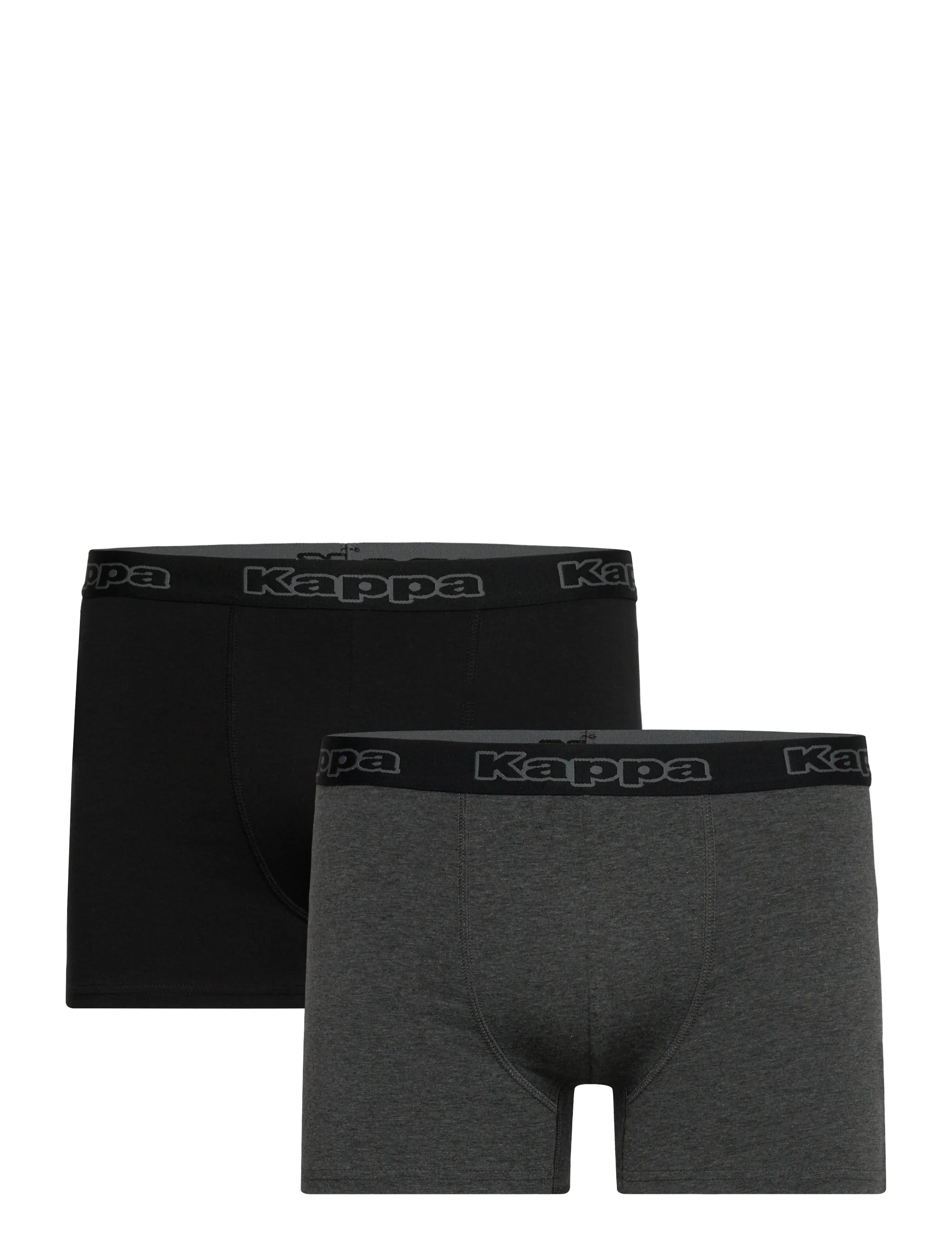KAPPA KM - Logo Anavi 2 pack - Unterwäsche - GREY DK MELANGE-BLACK / black