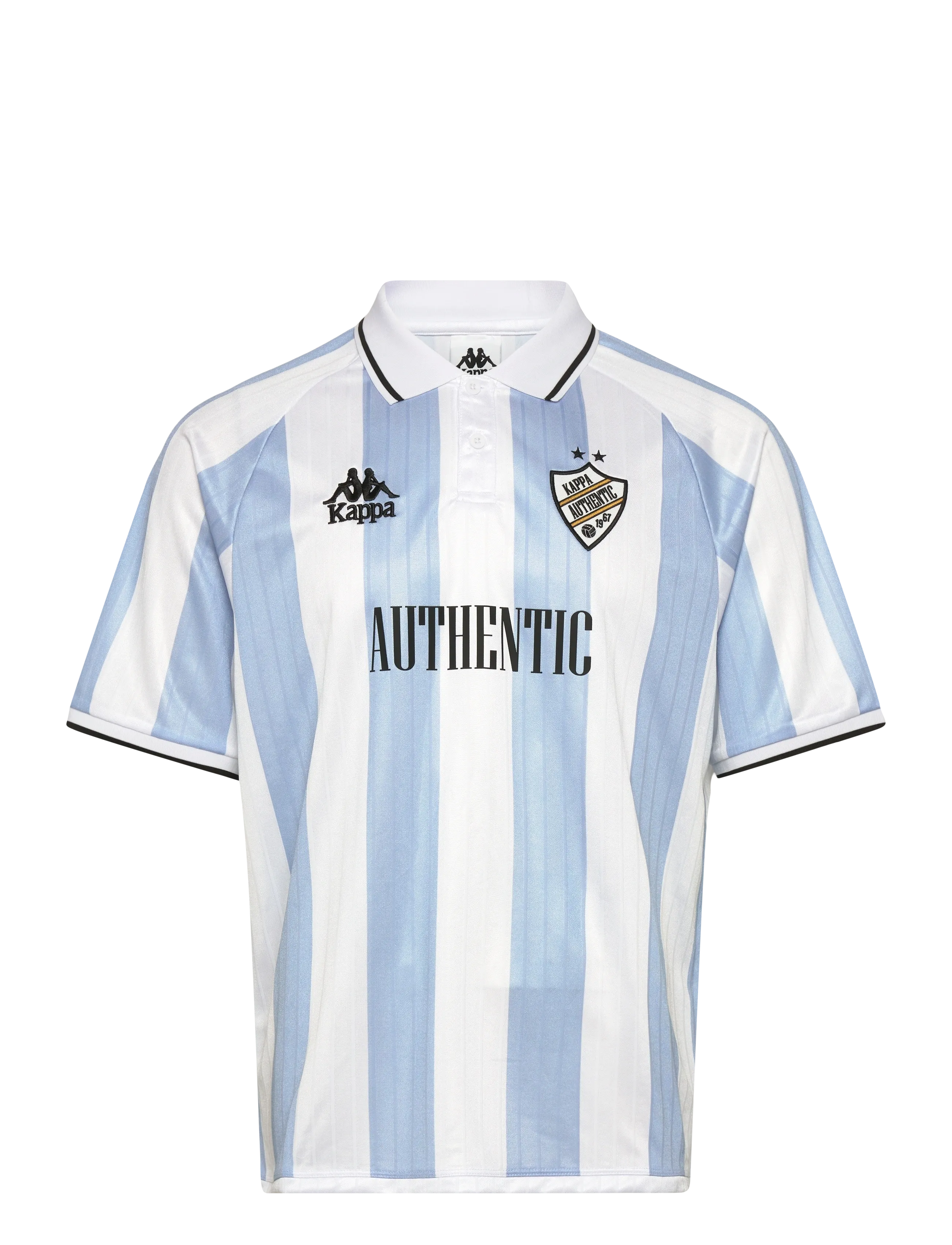 KAPPA KM - Authentic Shailen - T-shirts - WHITE-AZURE AIRY-BLACK / white