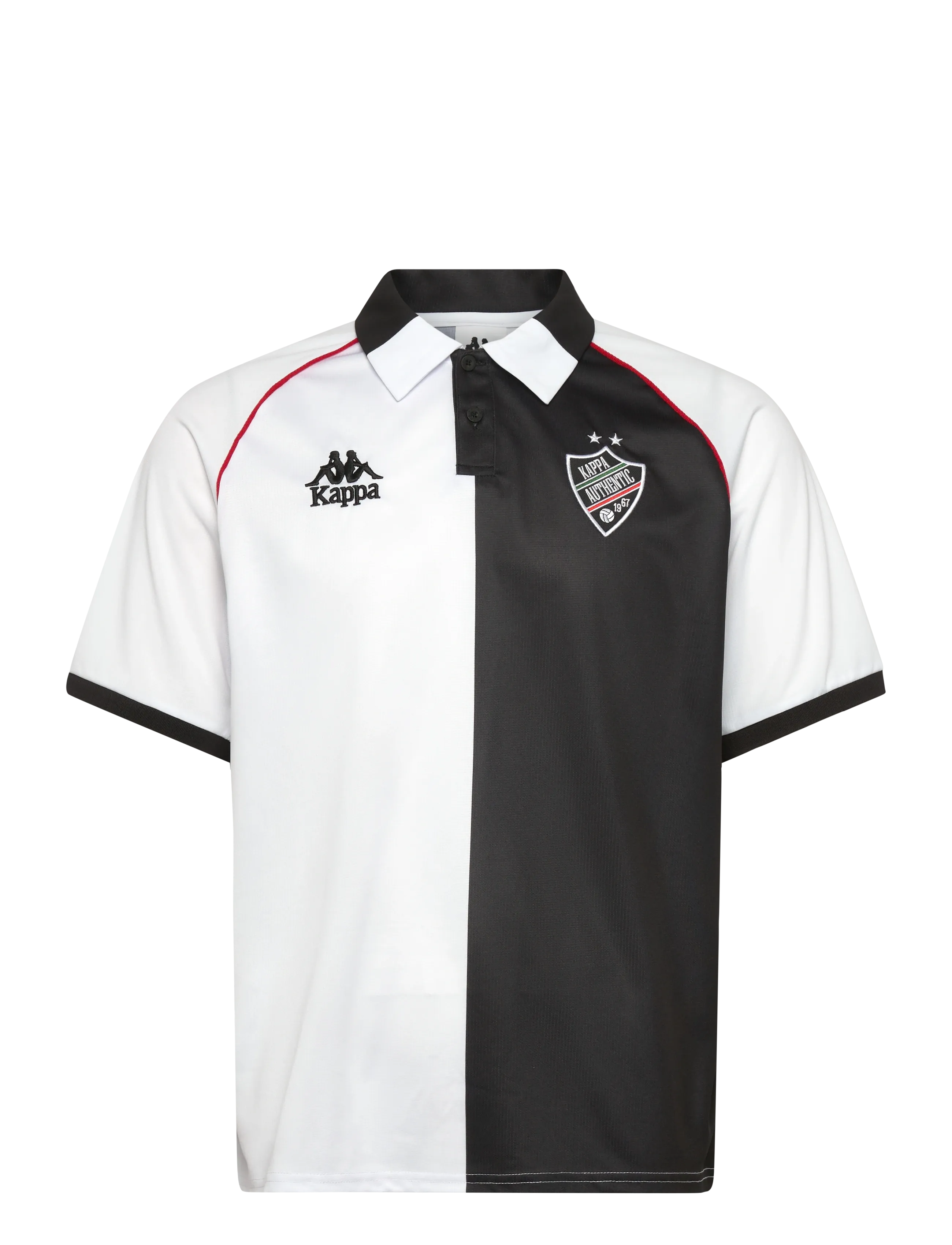 KAPPA KM - Authentic Solin - T-shirts - WHITE-RED MD CORAL-BLACK / white