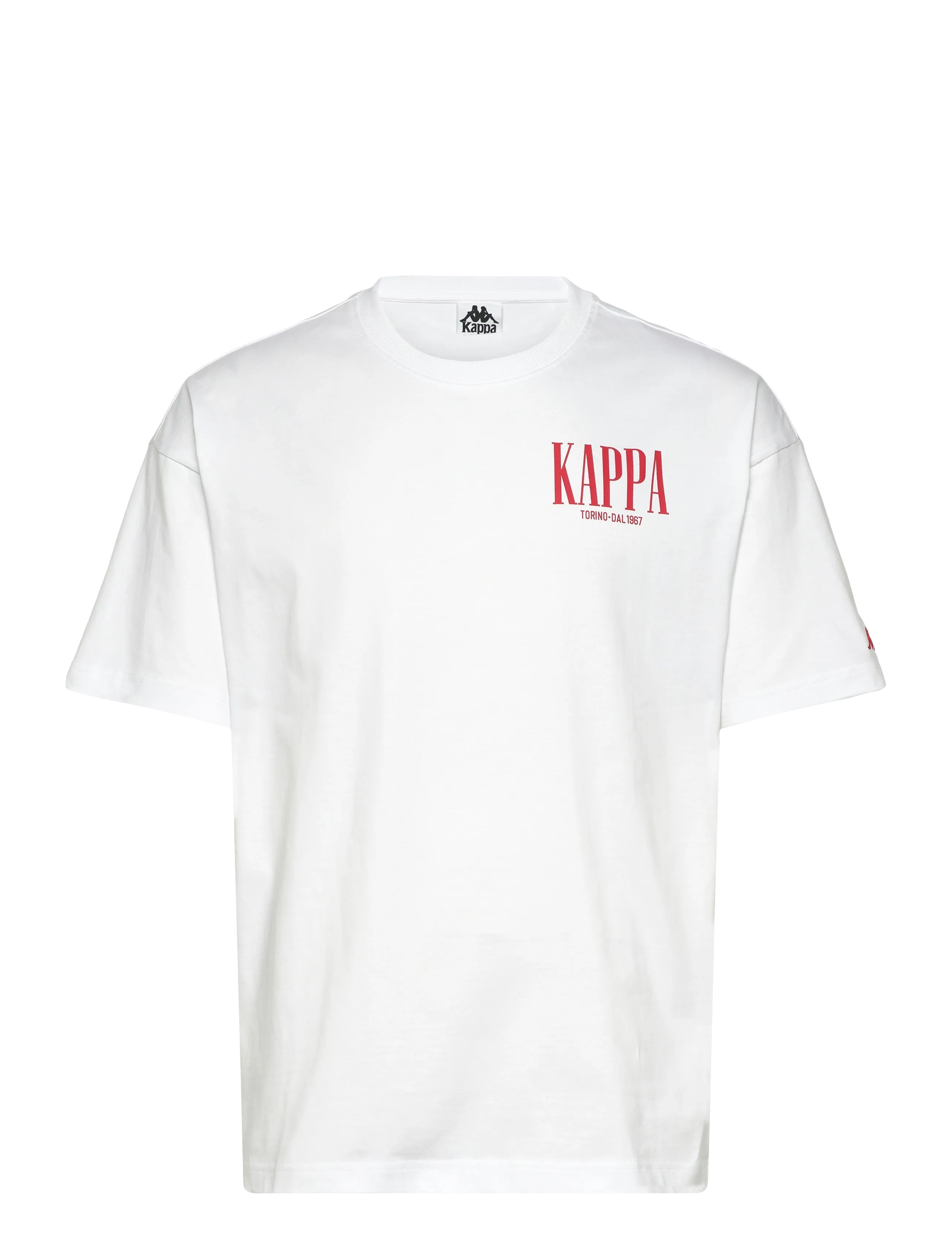 KAPPA KM - Authentic Sauren - T-shirts - WHITE-RED MD CORAL / white