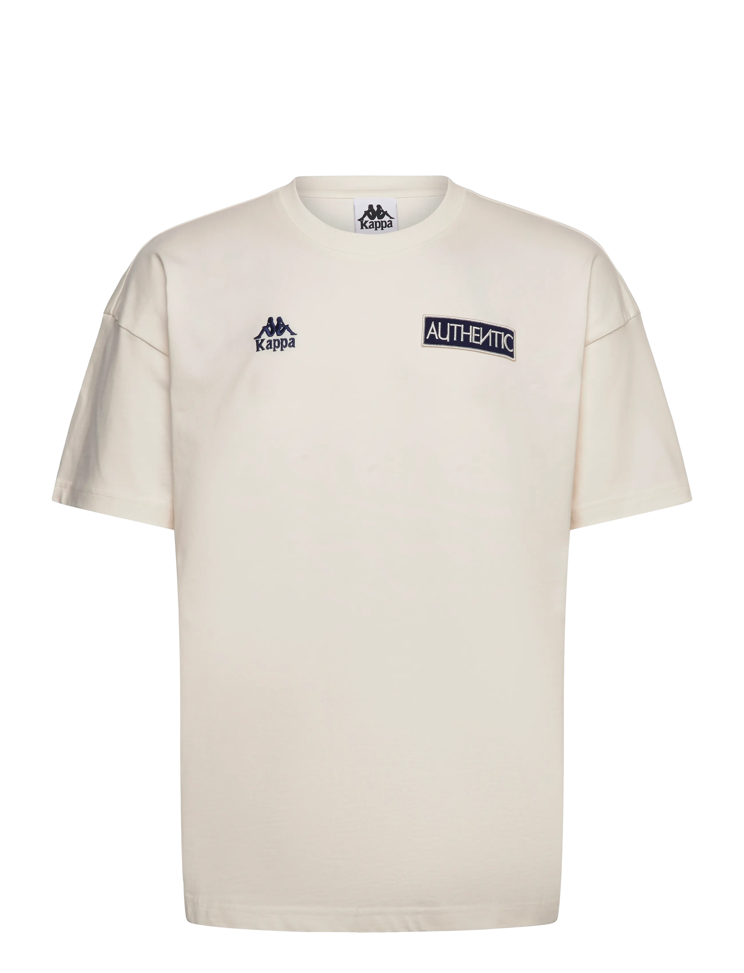KAPPA Authentic Oyster - T-särgid - WHITE NATURAL-BLUE COBALT / cream